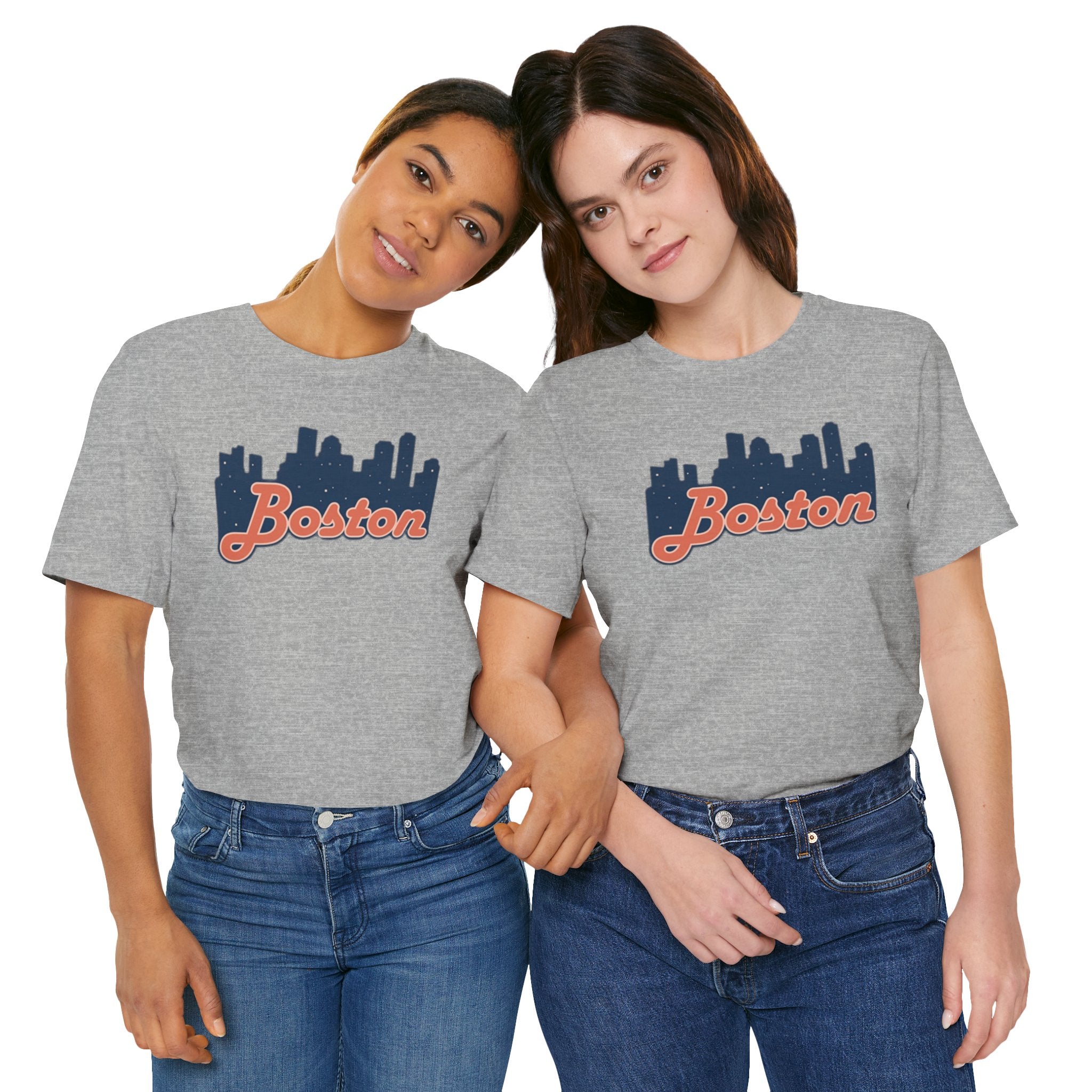 Boston Skyline Tee — Vintage Script City Skyline T-Shirt