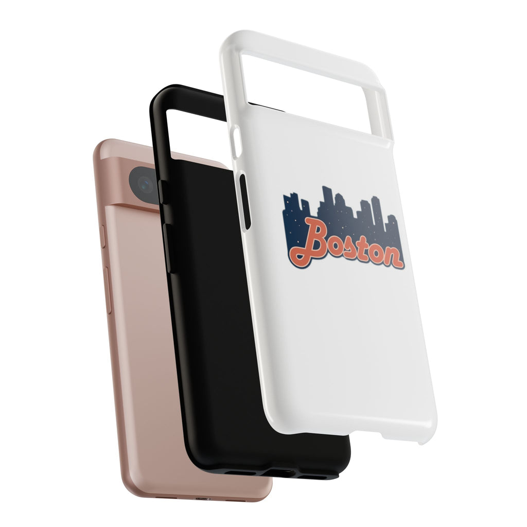 Boston Skyline Tough Phone Case — Vintage Script City Silhouette
