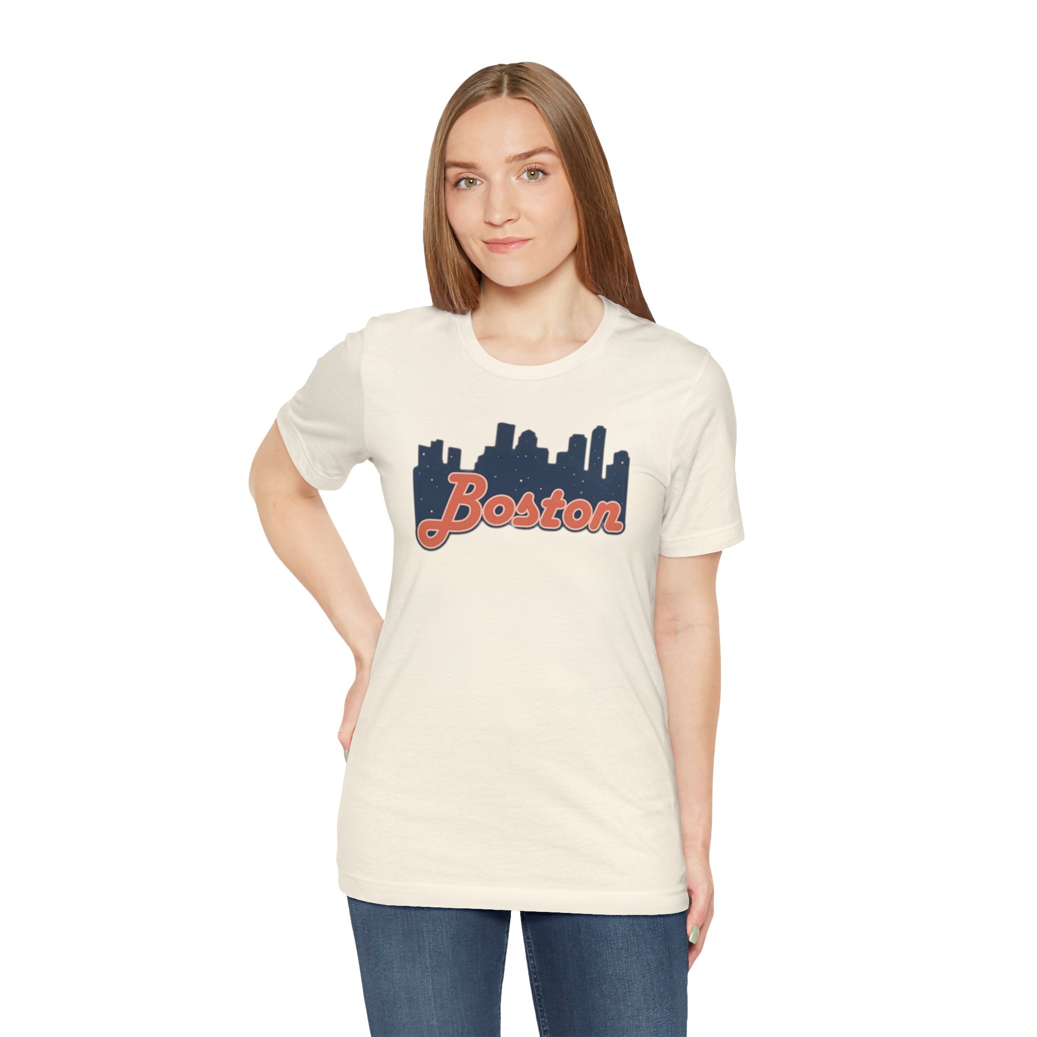 Boston Skyline Tee — Vintage Script City Skyline T-Shirt