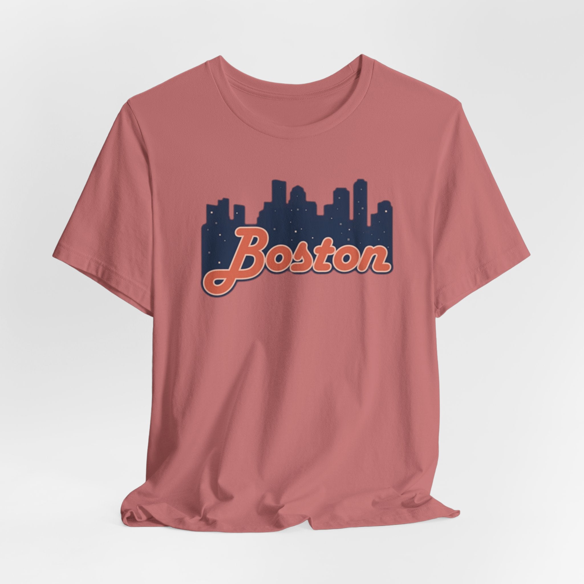 Boston Skyline Tee — Vintage Script City Skyline T-Shirt
