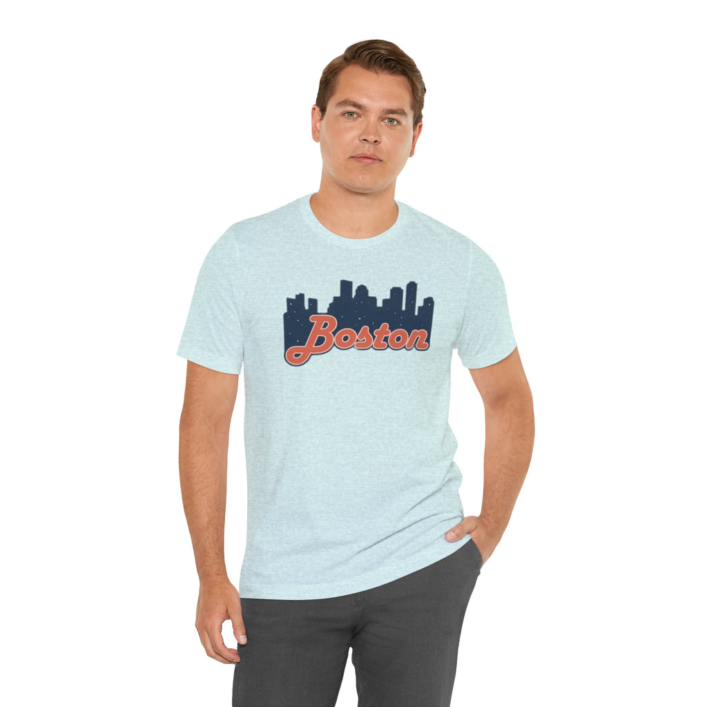 Boston Skyline Tee — Vintage Script City Skyline T-Shirt