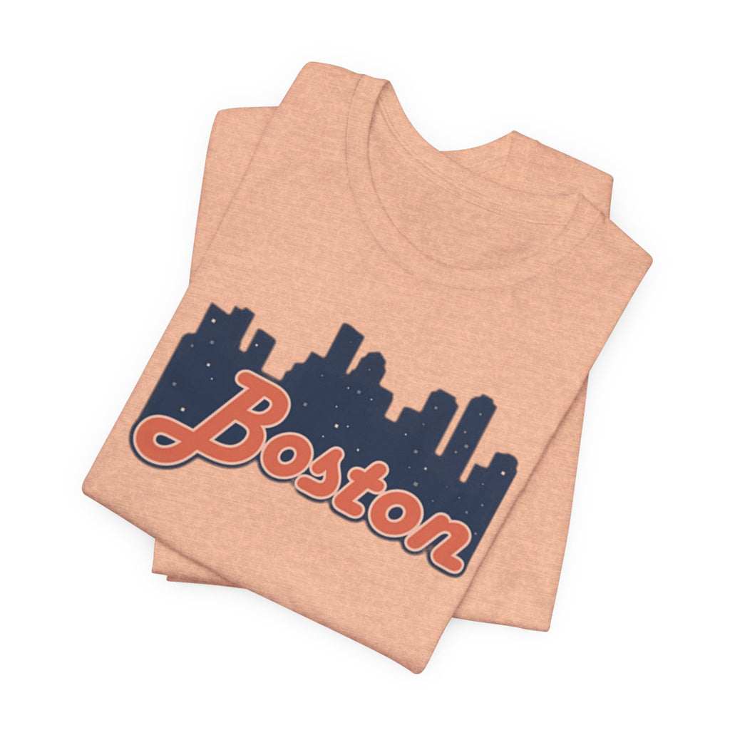 Boston Skyline Tee — Vintage Script City Skyline T-Shirt