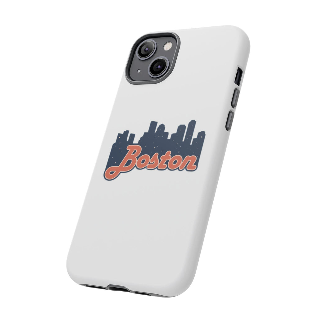 Boston Skyline Tough Phone Case — Vintage Script City Silhouette