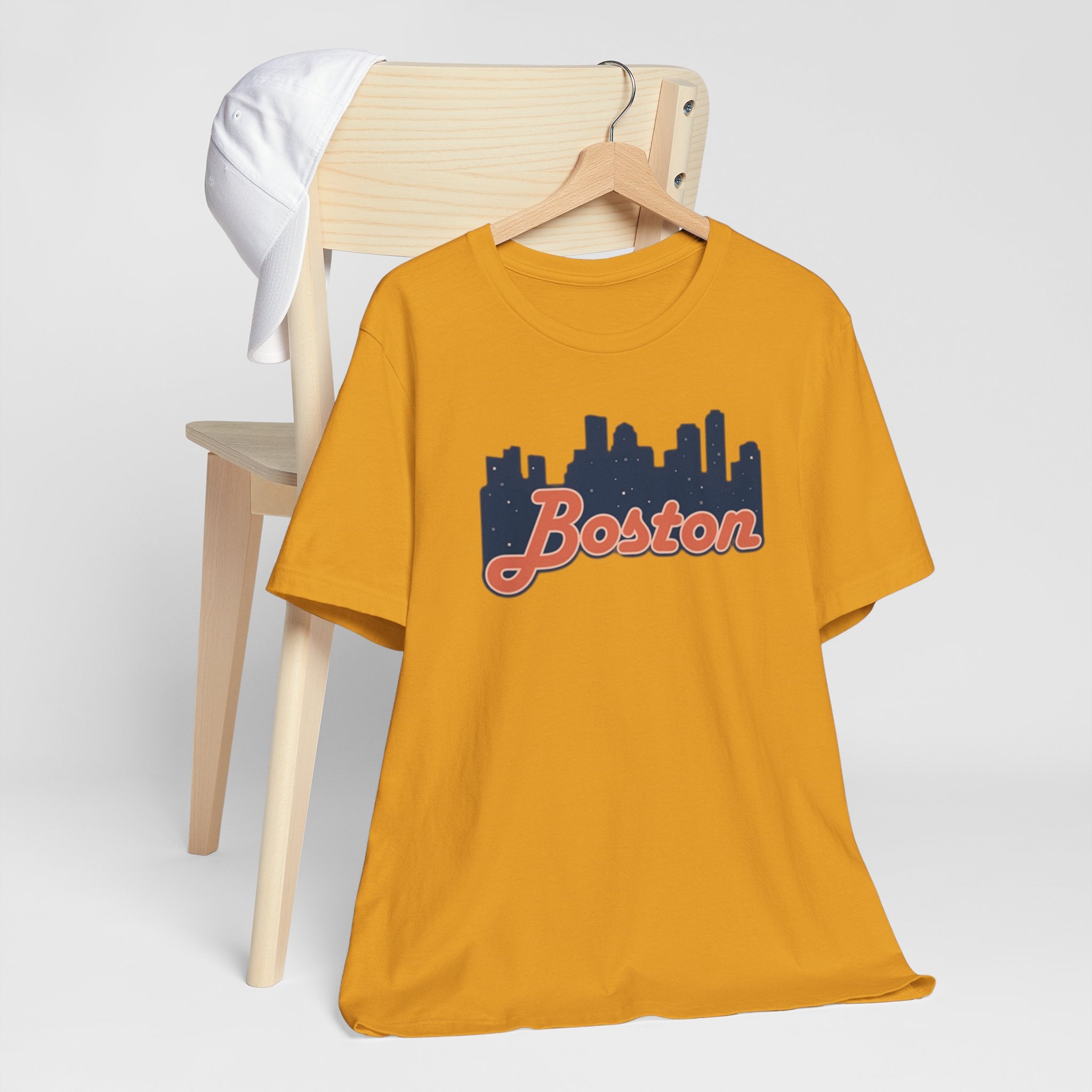 Boston Skyline Tee — Vintage Script City Skyline T-Shirt