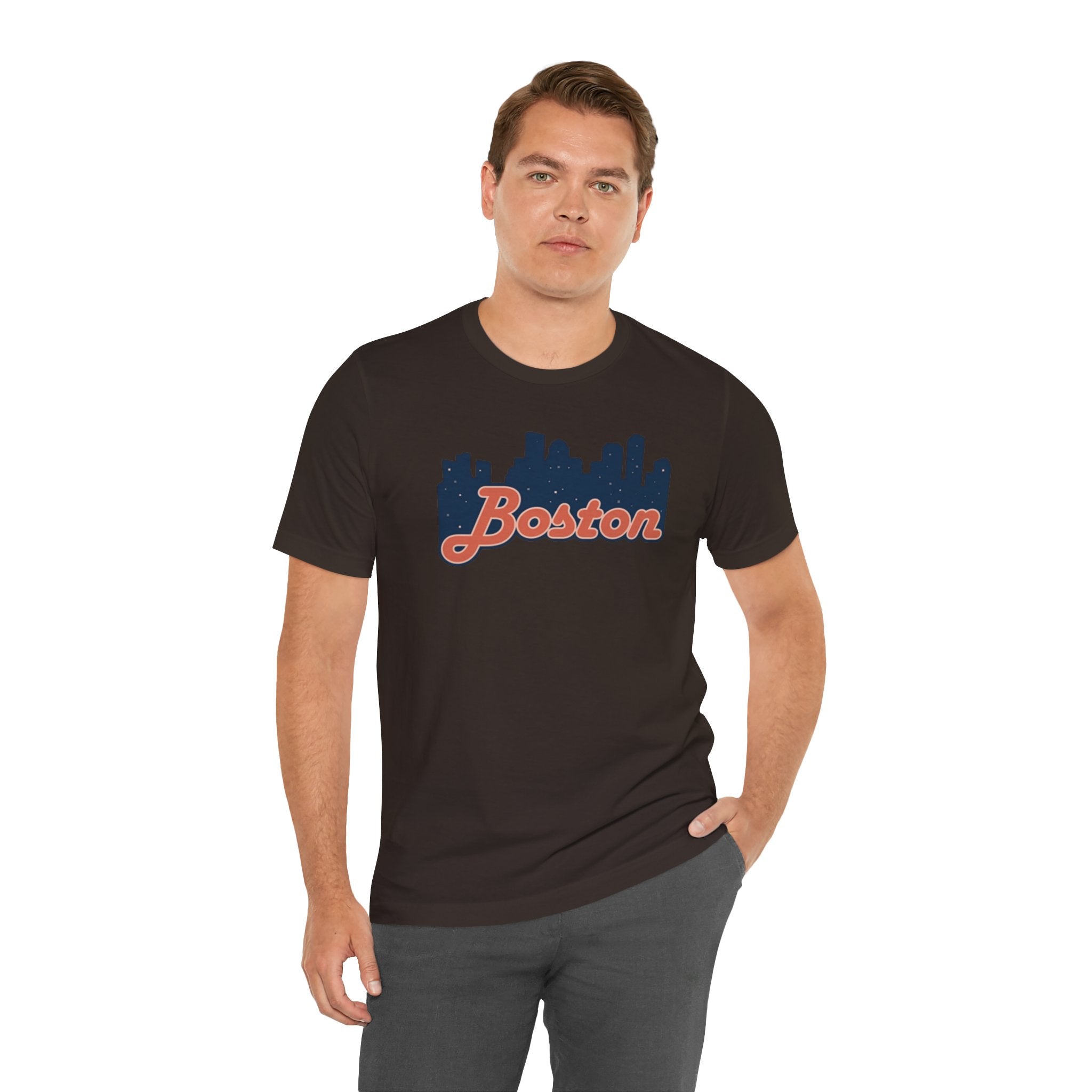 Boston Skyline Tee — Vintage Script City Skyline T-Shirt