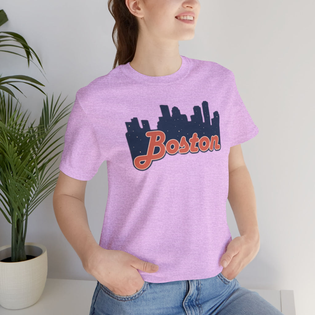 Boston Skyline Tee — Vintage Script City Skyline T-Shirt