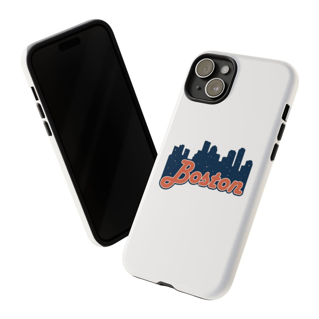 Boston Skyline Tough Phone Case — Vintage Script City Silhouette