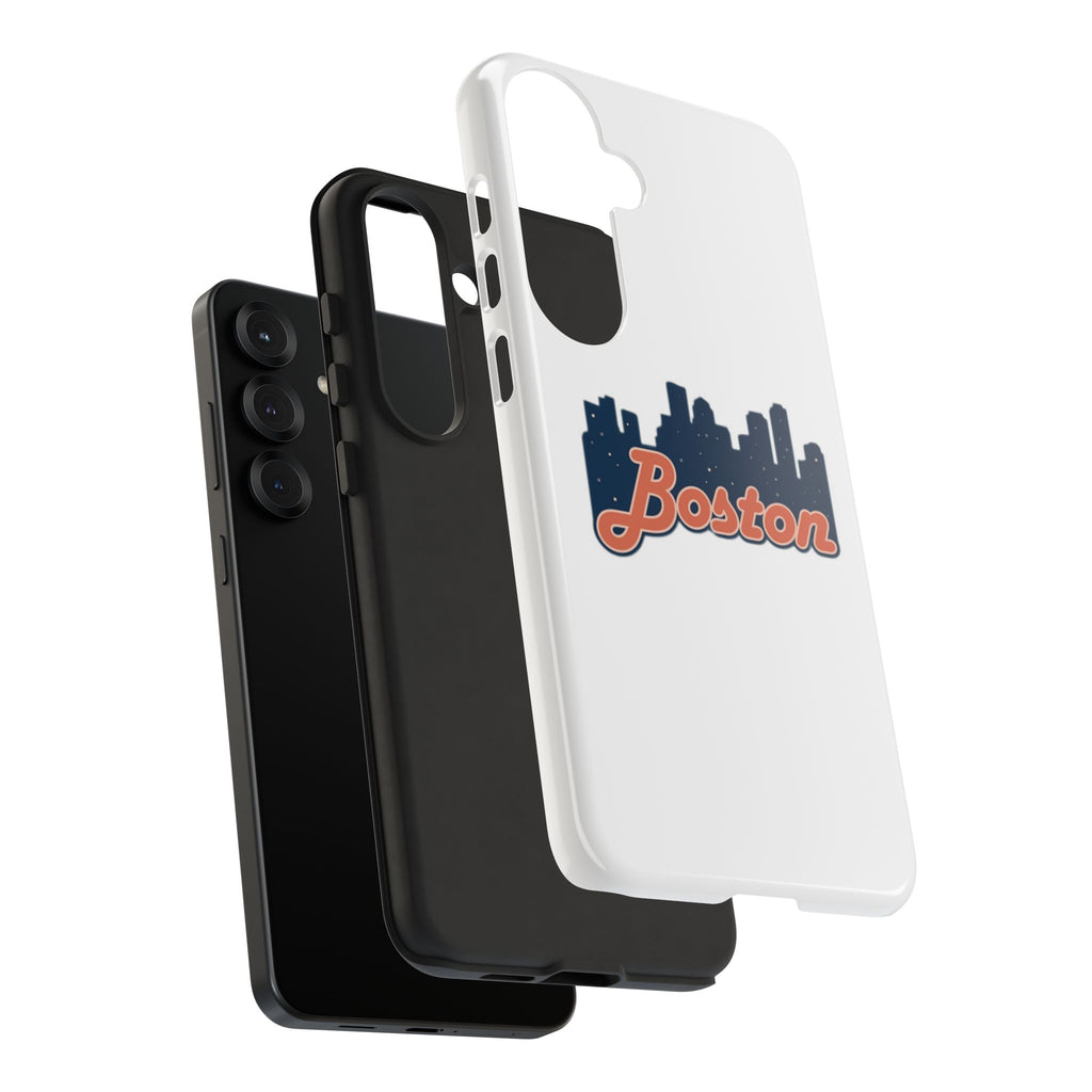 Boston Skyline Tough Phone Case — Vintage Script City Silhouette