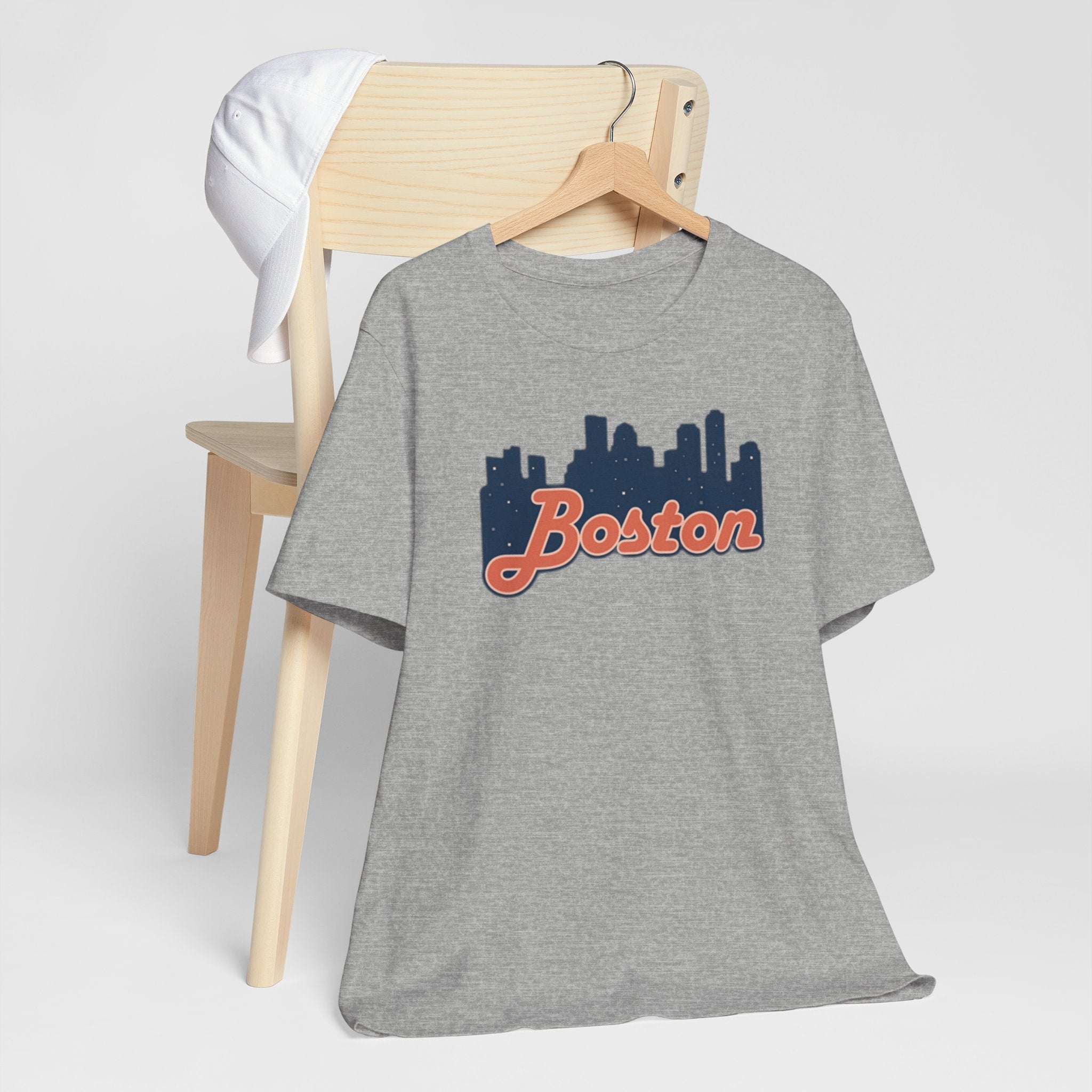 Boston Skyline Tee — Vintage Script City Skyline T-Shirt