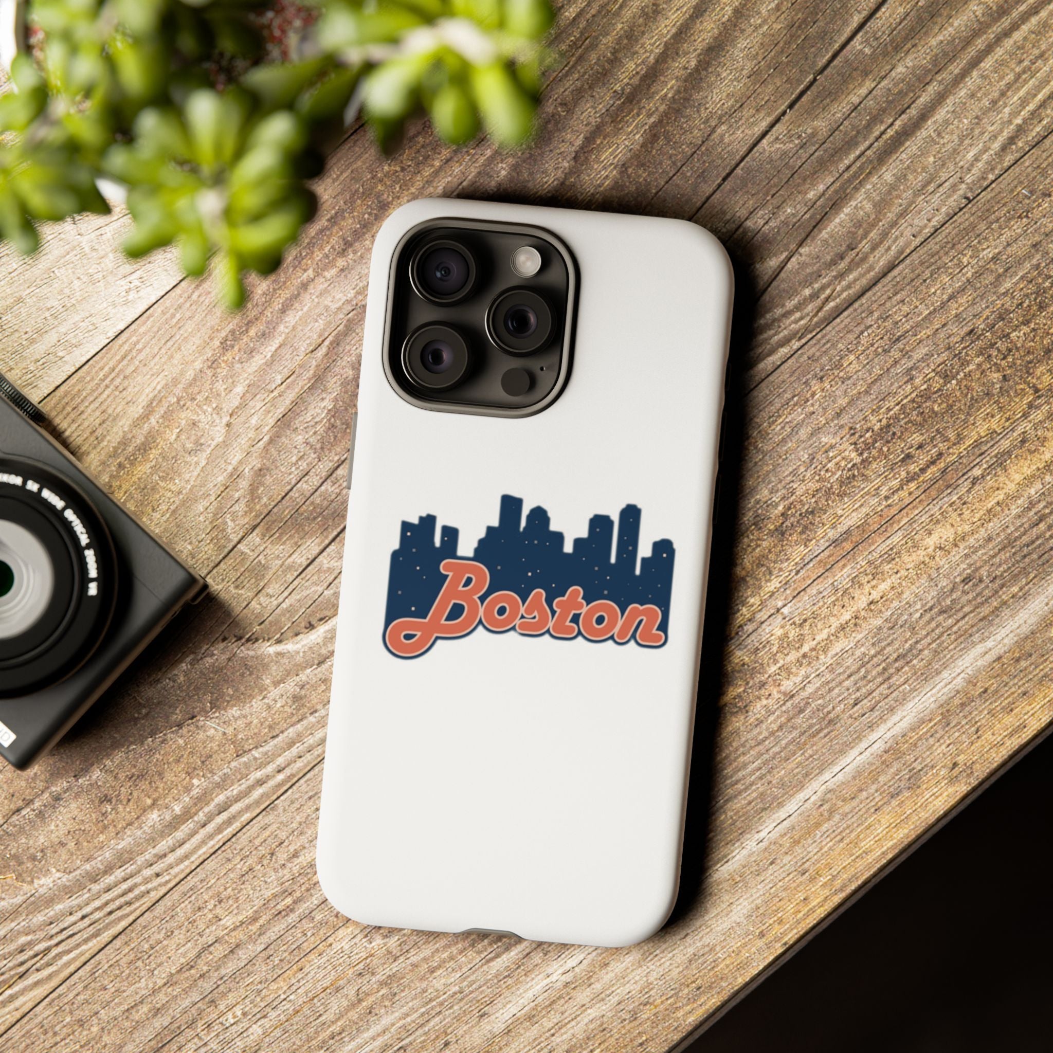 Boston Skyline Tough Phone Case — Vintage Script City Silhouette