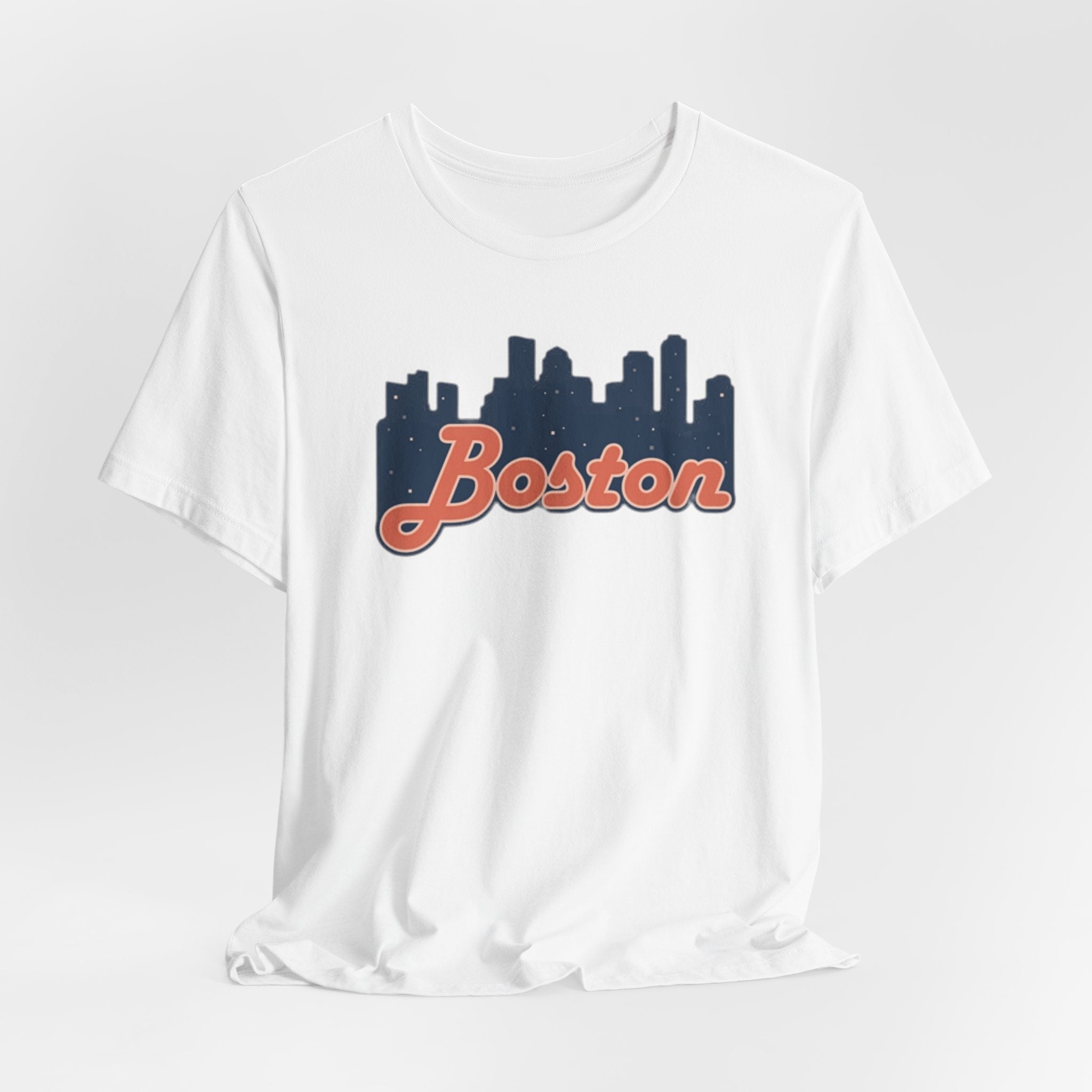 Boston Skyline Tee — Vintage Script City Skyline T-Shirt