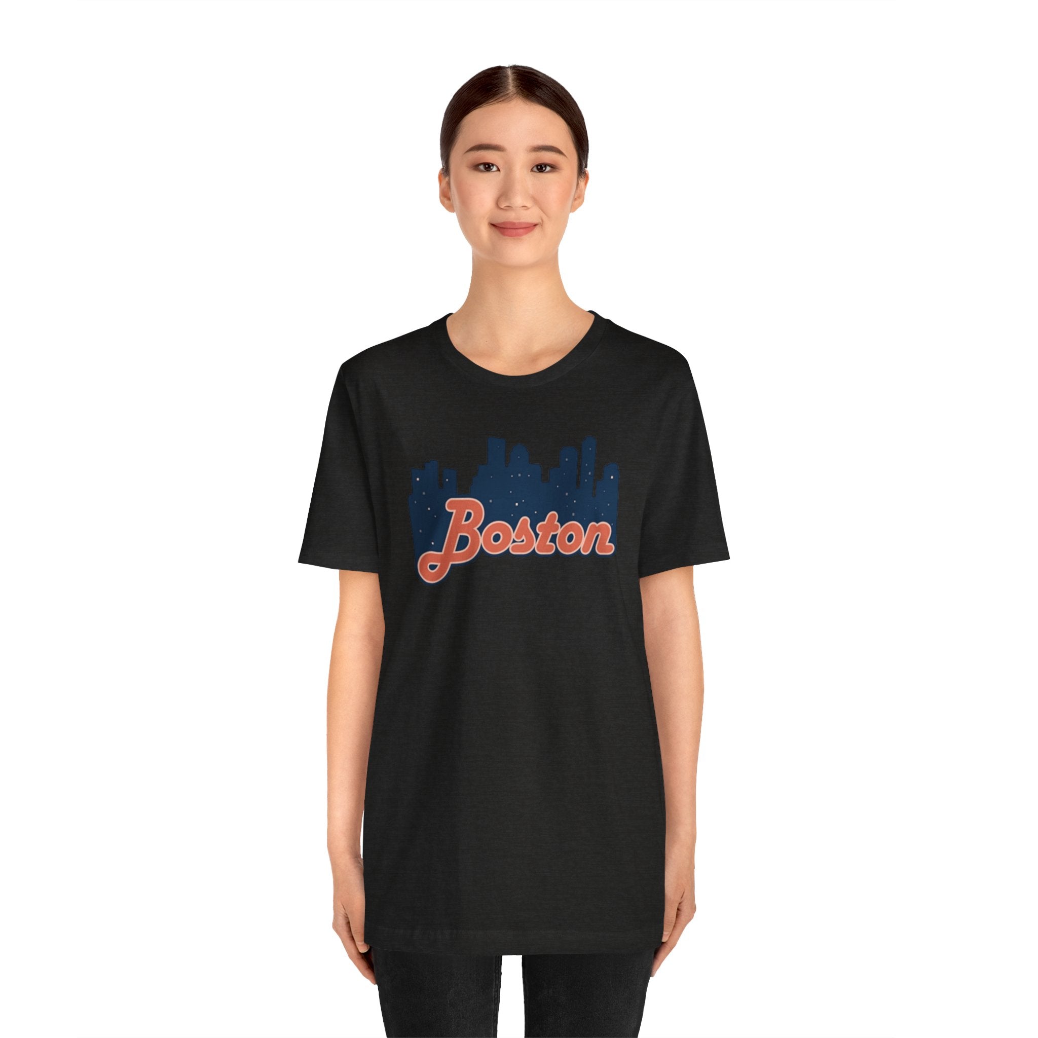 Boston Skyline Tee — Vintage Script City Skyline T-Shirt