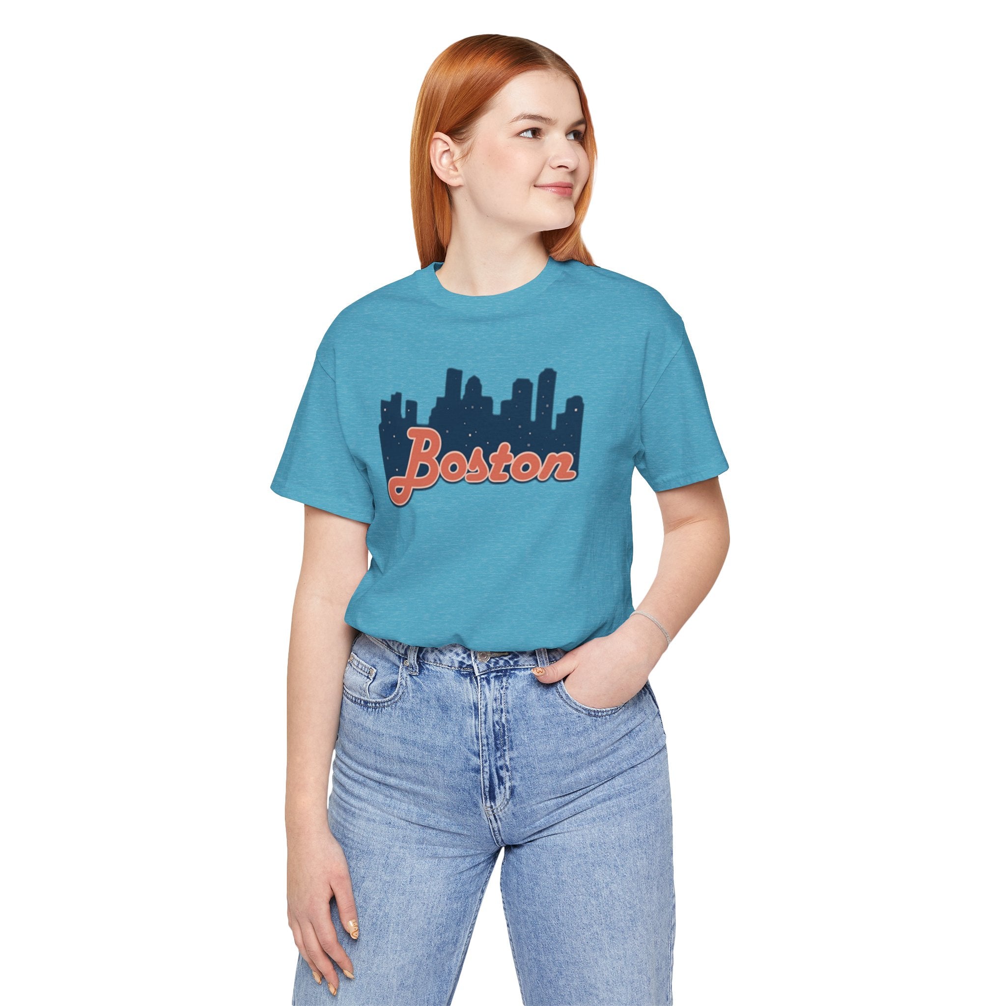 Boston Skyline Tee — Vintage Script City Skyline T-Shirt