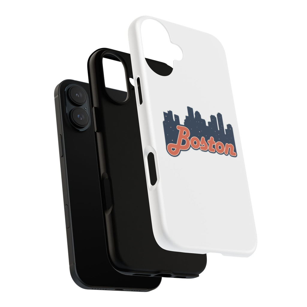 Boston Skyline Tough Phone Case — Vintage Script City Silhouette