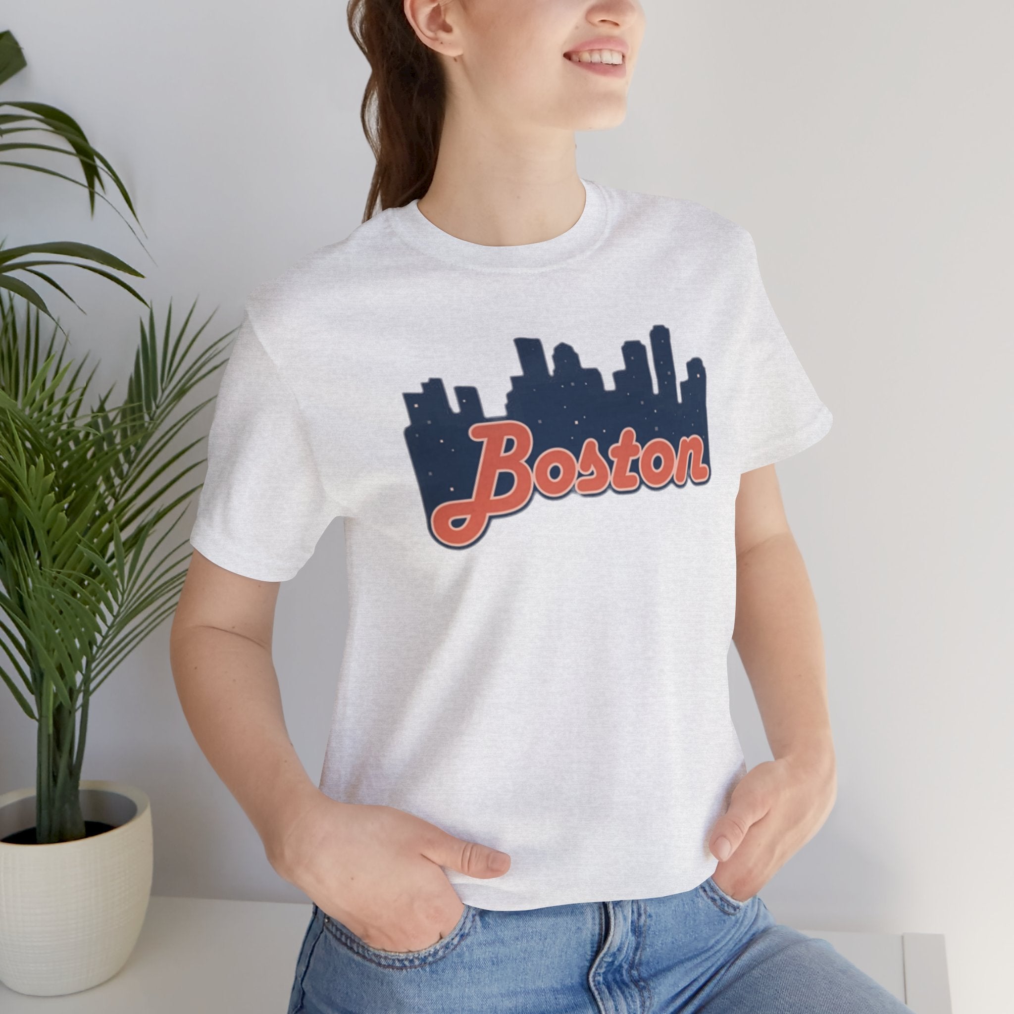 Boston Skyline Tee — Vintage Script City Skyline T-Shirt