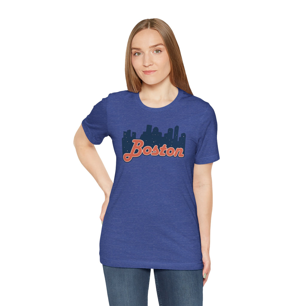 Boston Skyline Tee — Vintage Script City Skyline T-Shirt