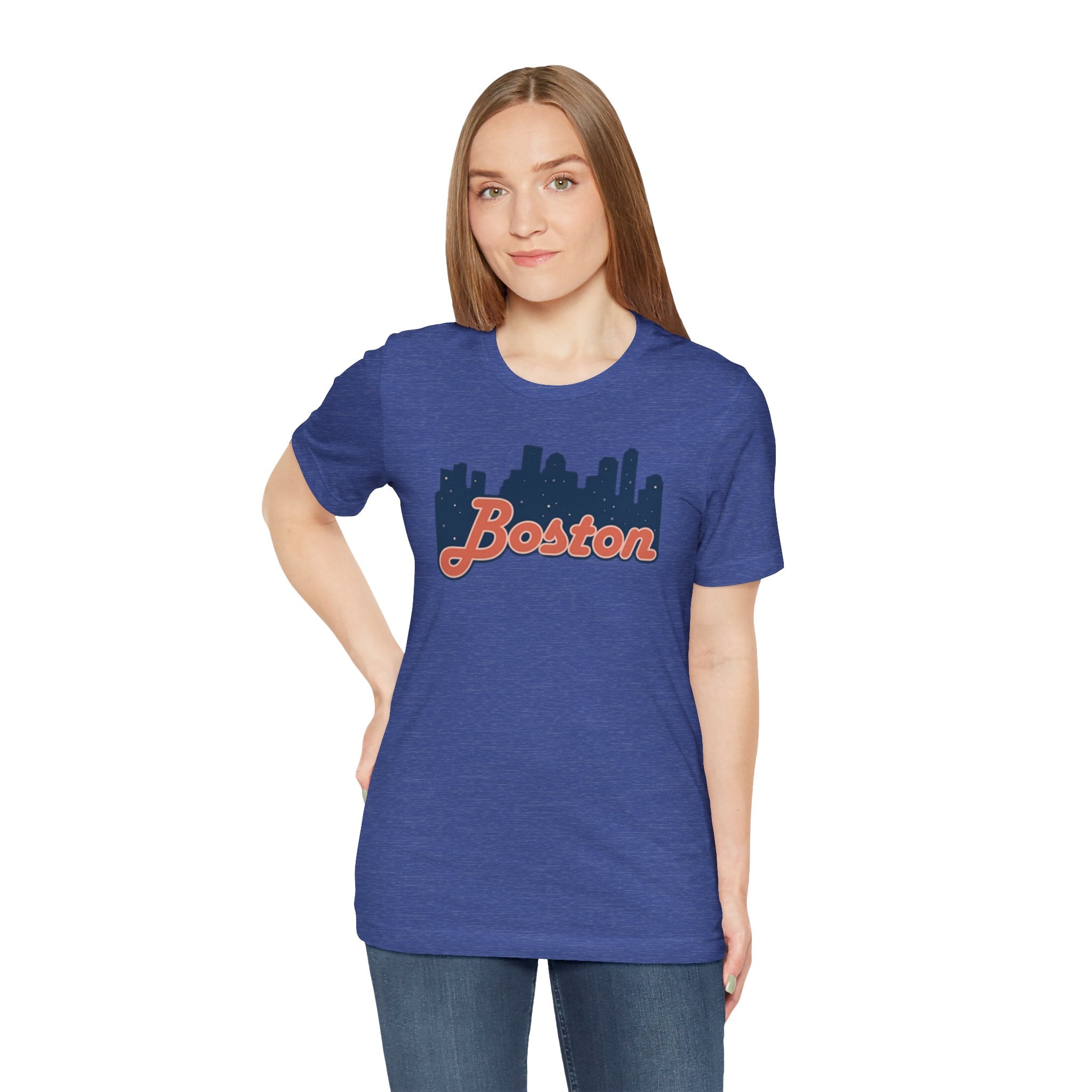 Boston Skyline Tee — Vintage Script City Skyline T-Shirt