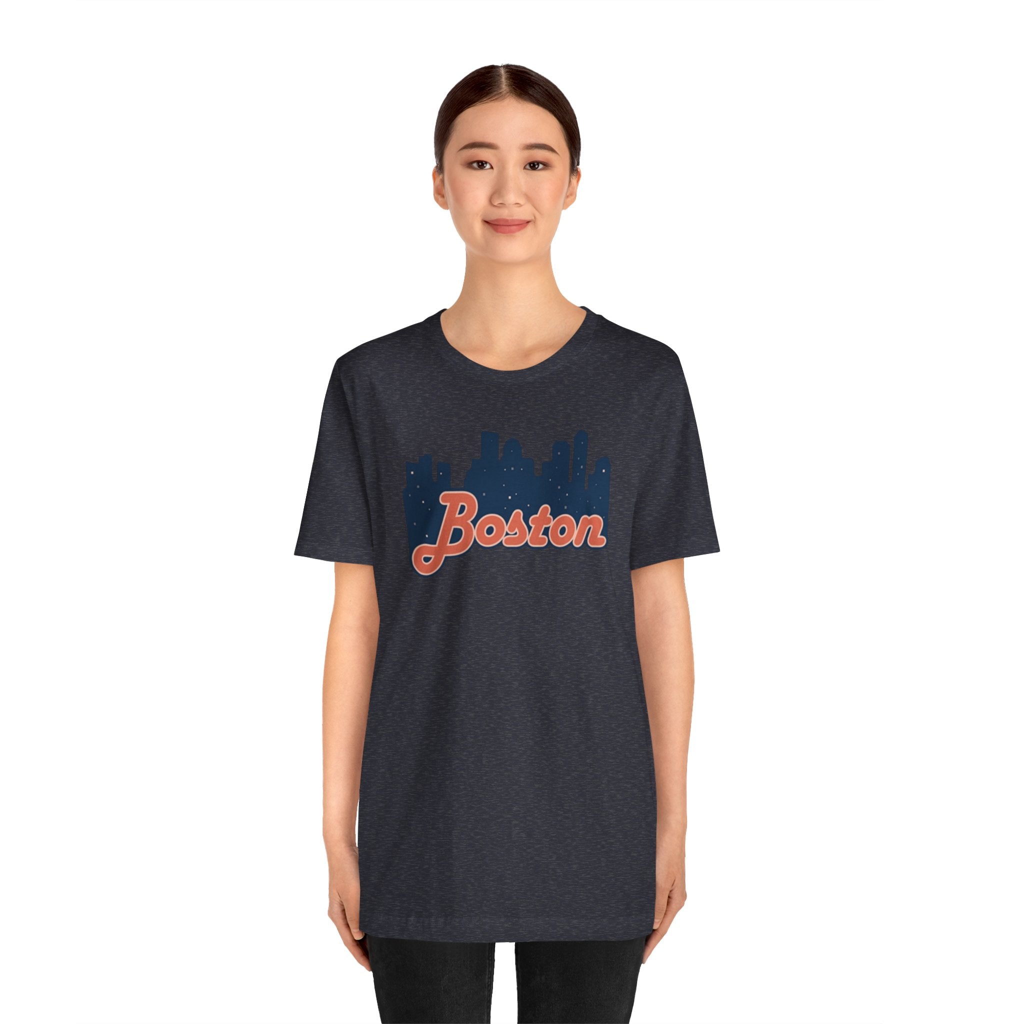 Boston Skyline Tee — Vintage Script City Skyline T-Shirt