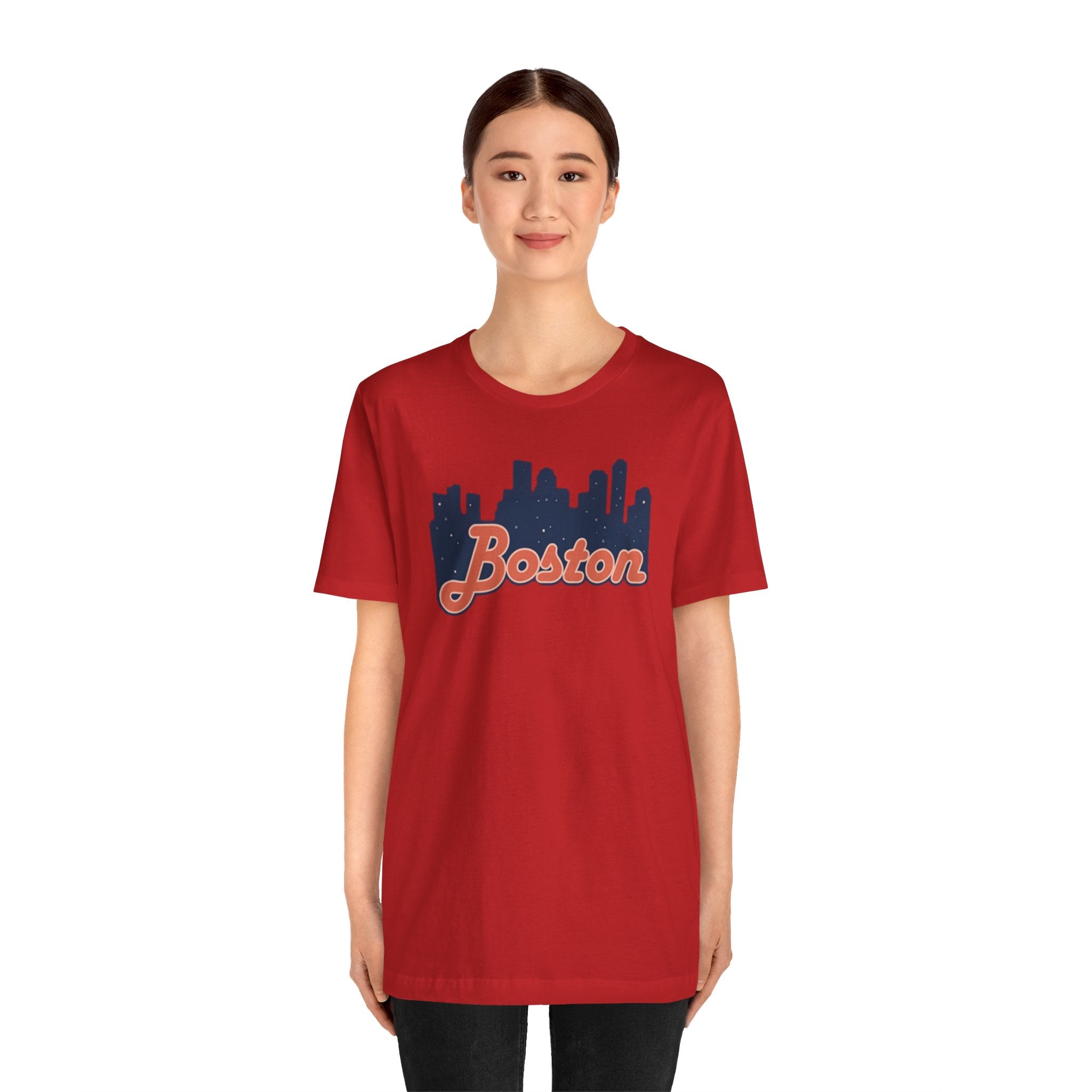 Boston Skyline Tee — Vintage Script City Skyline T-Shirt