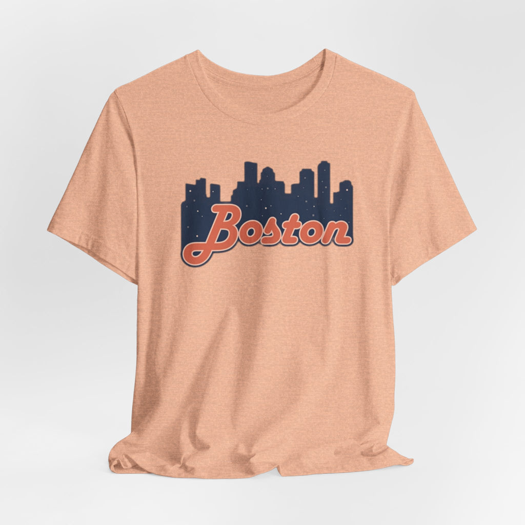 Boston Skyline Tee — Vintage Script City Skyline T-Shirt