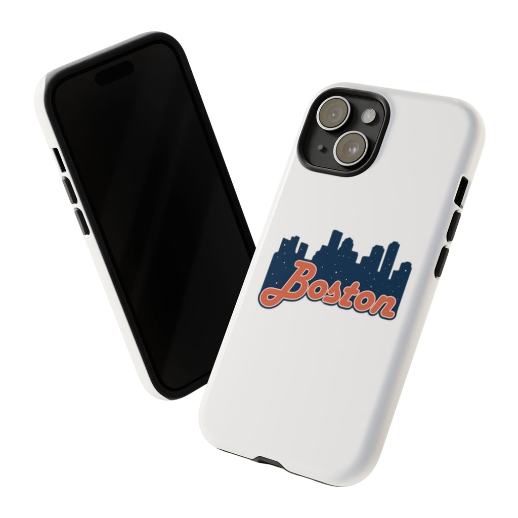 Boston Skyline Tough Phone Case — Vintage Script City Silhouette
