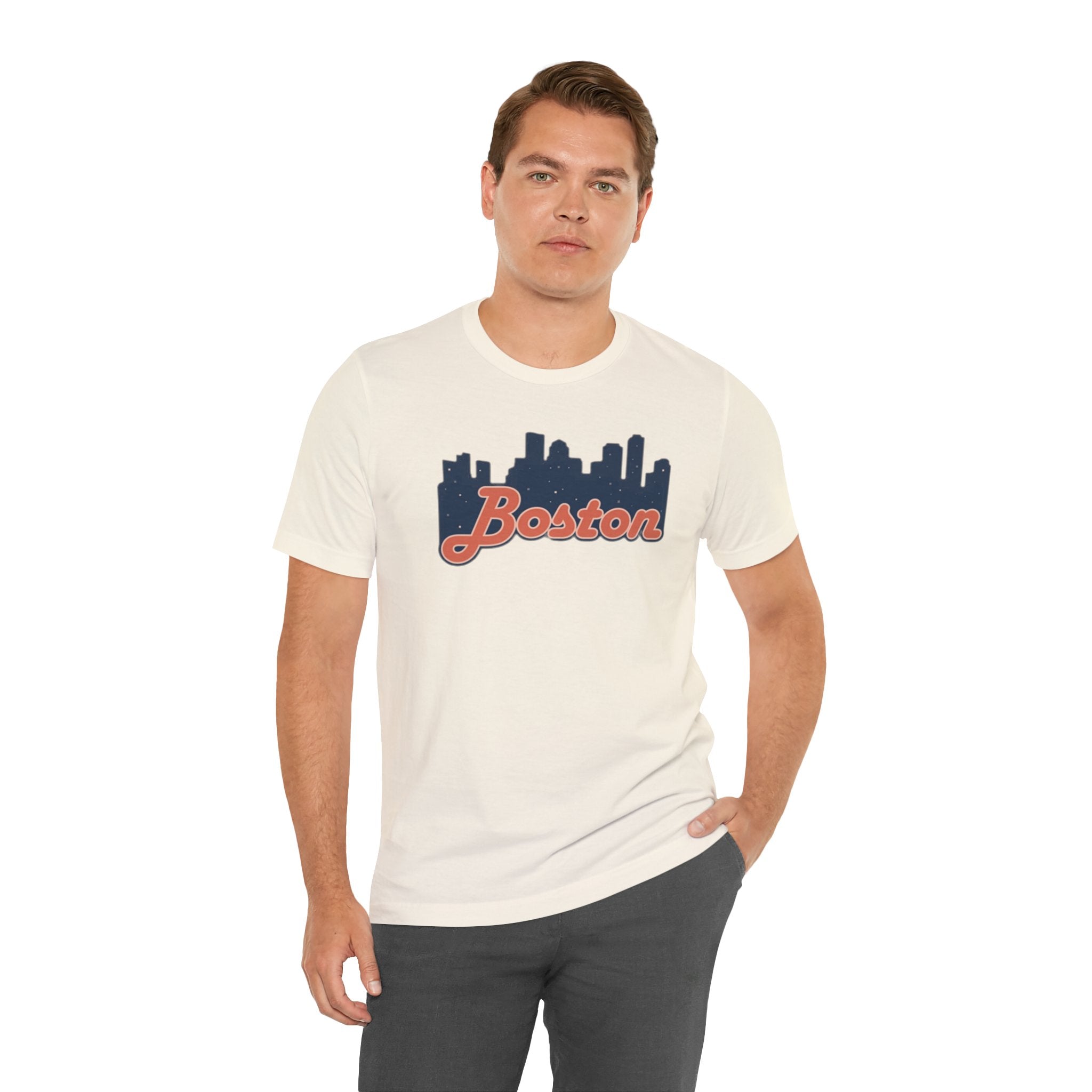 Boston Skyline Tee — Vintage Script City Skyline T-Shirt