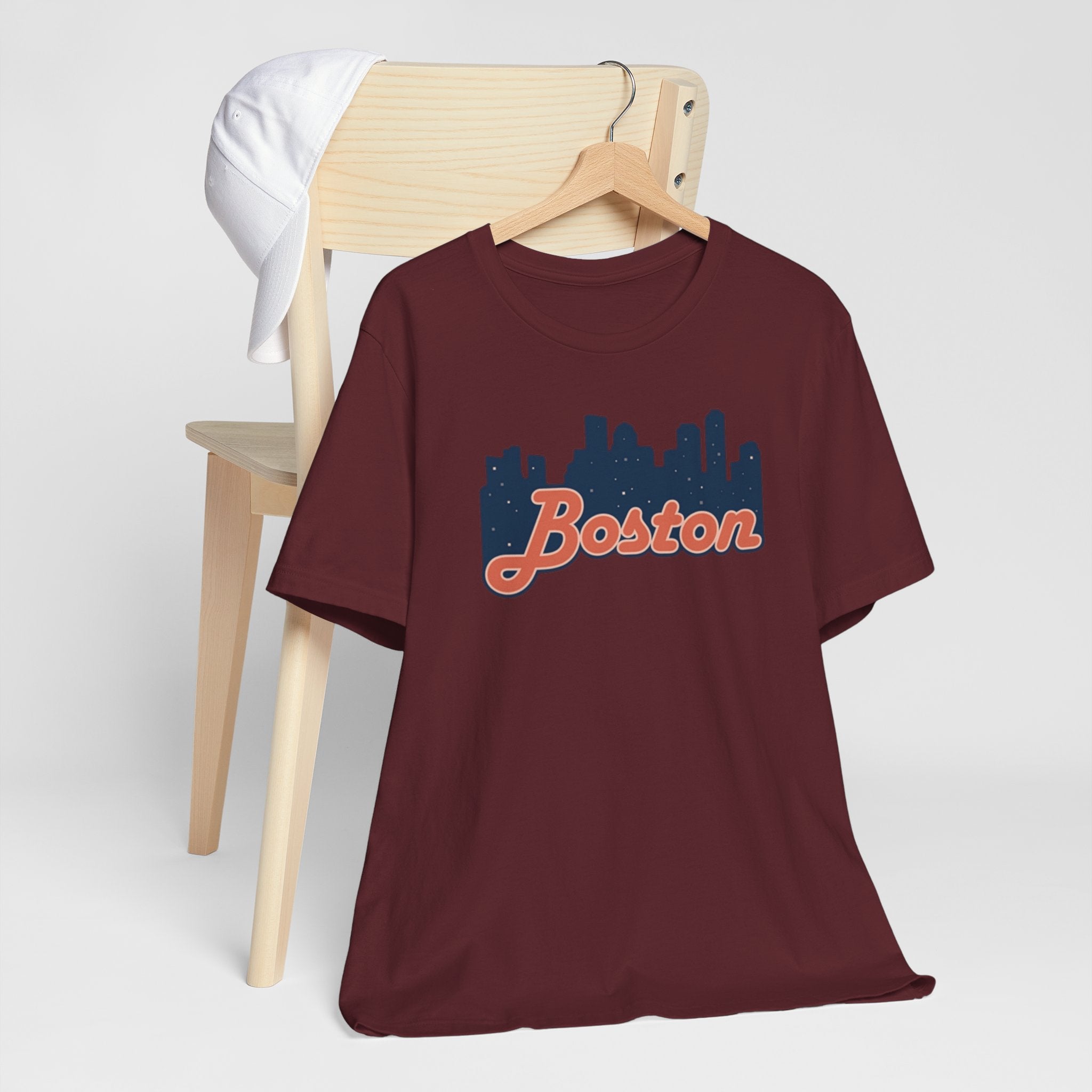 Boston Skyline Tee — Vintage Script City Skyline T-Shirt