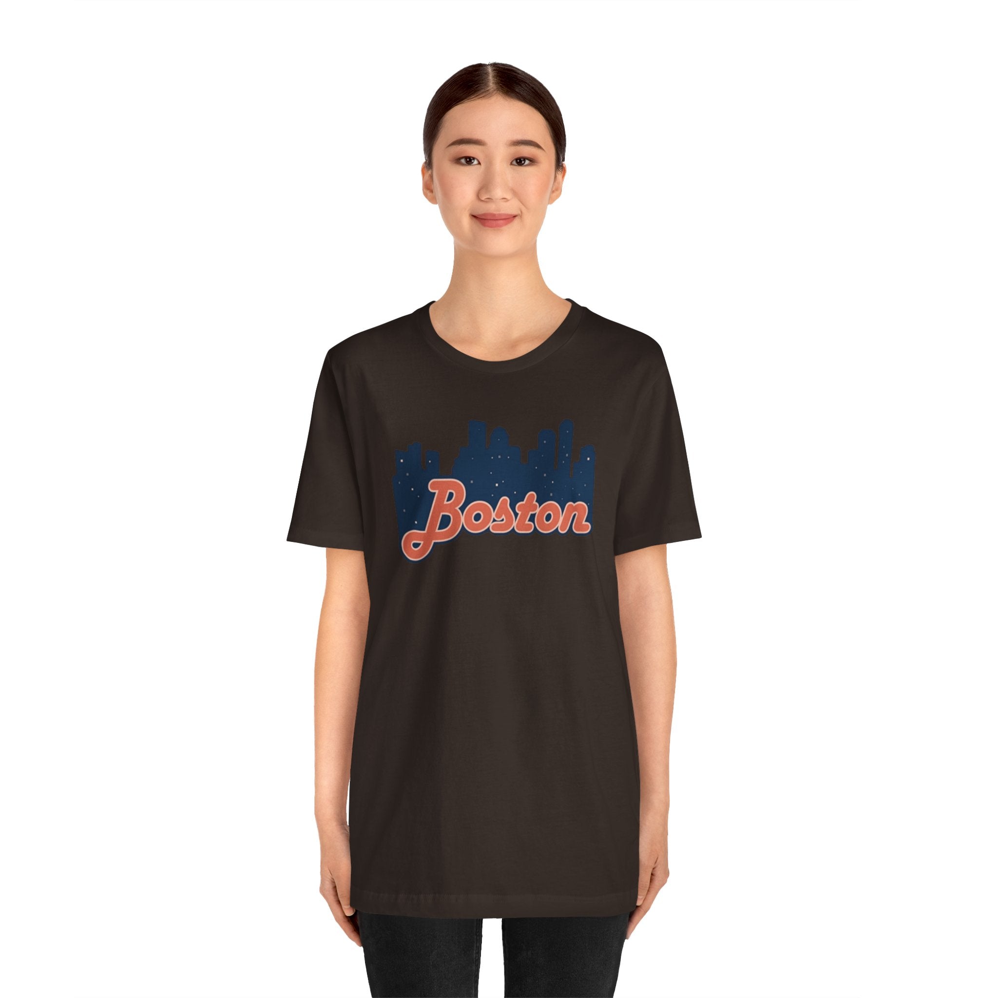 Boston Skyline Tee — Vintage Script City Skyline T-Shirt