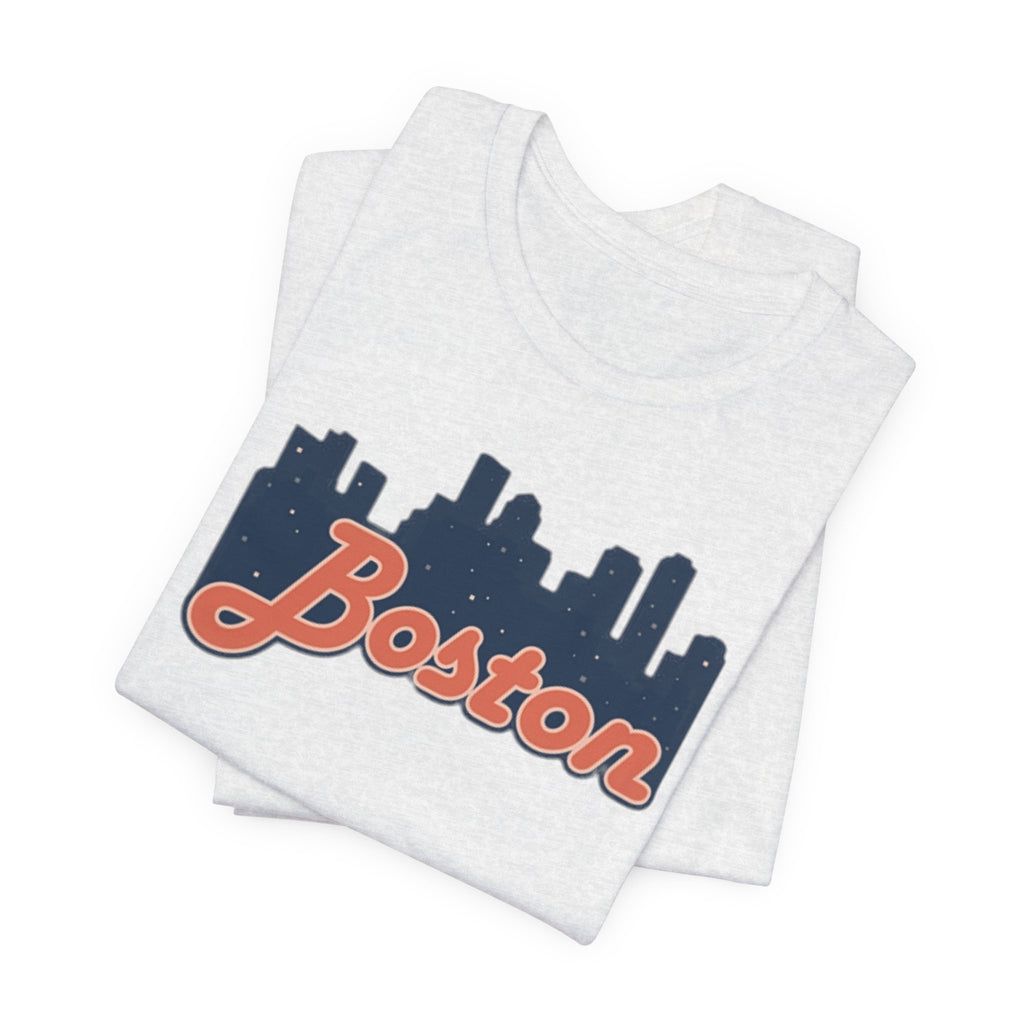 Boston Skyline Tee — Vintage Script City Skyline T-Shirt