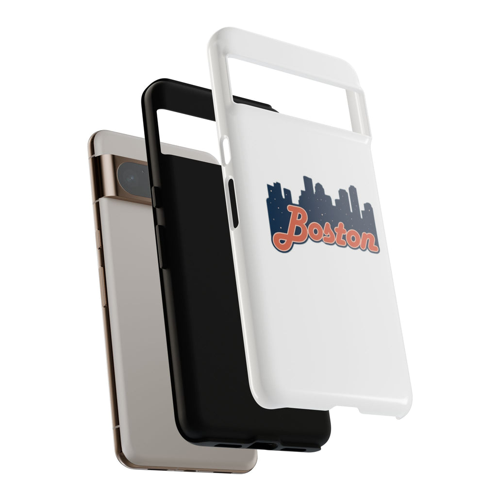Boston Skyline Tough Phone Case — Vintage Script City Silhouette