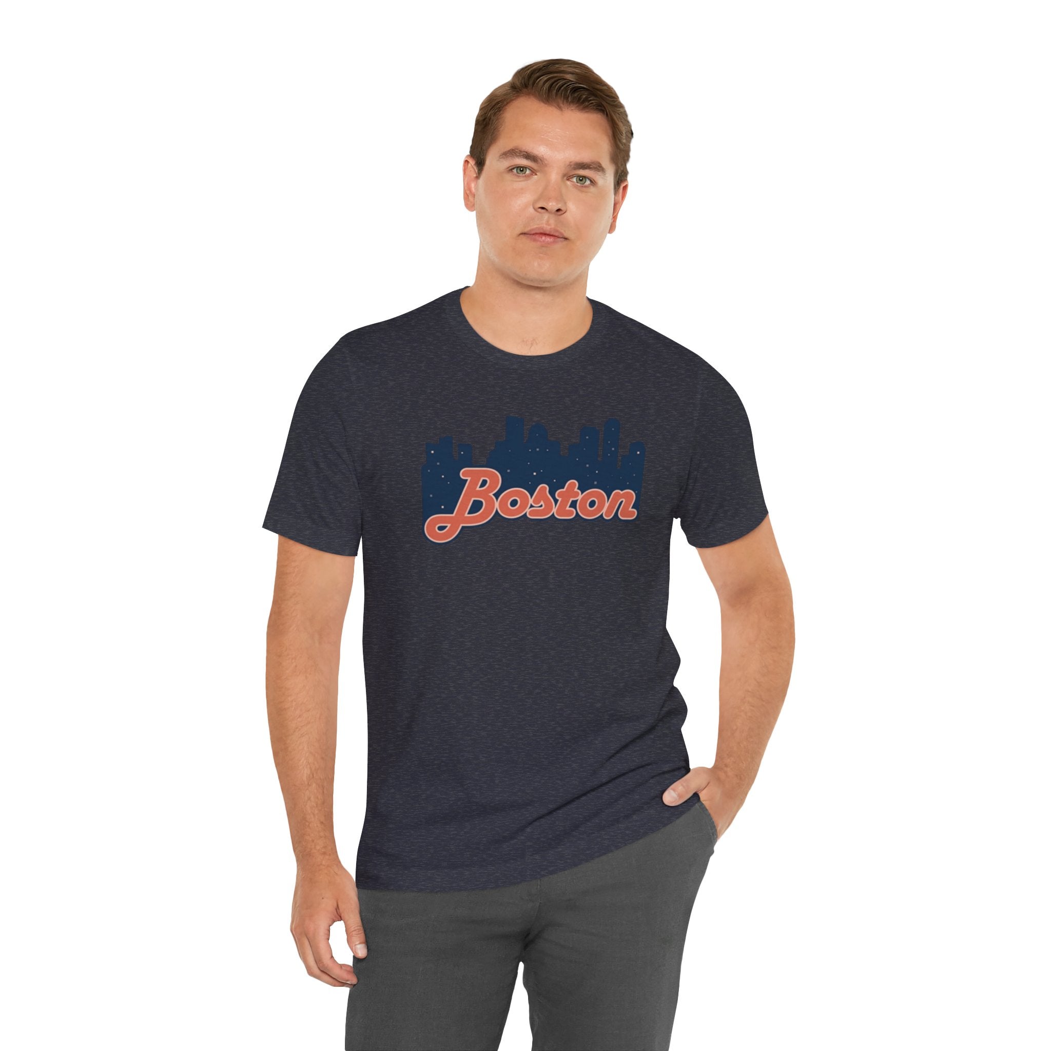 Boston Skyline Tee — Vintage Script City Skyline T-Shirt