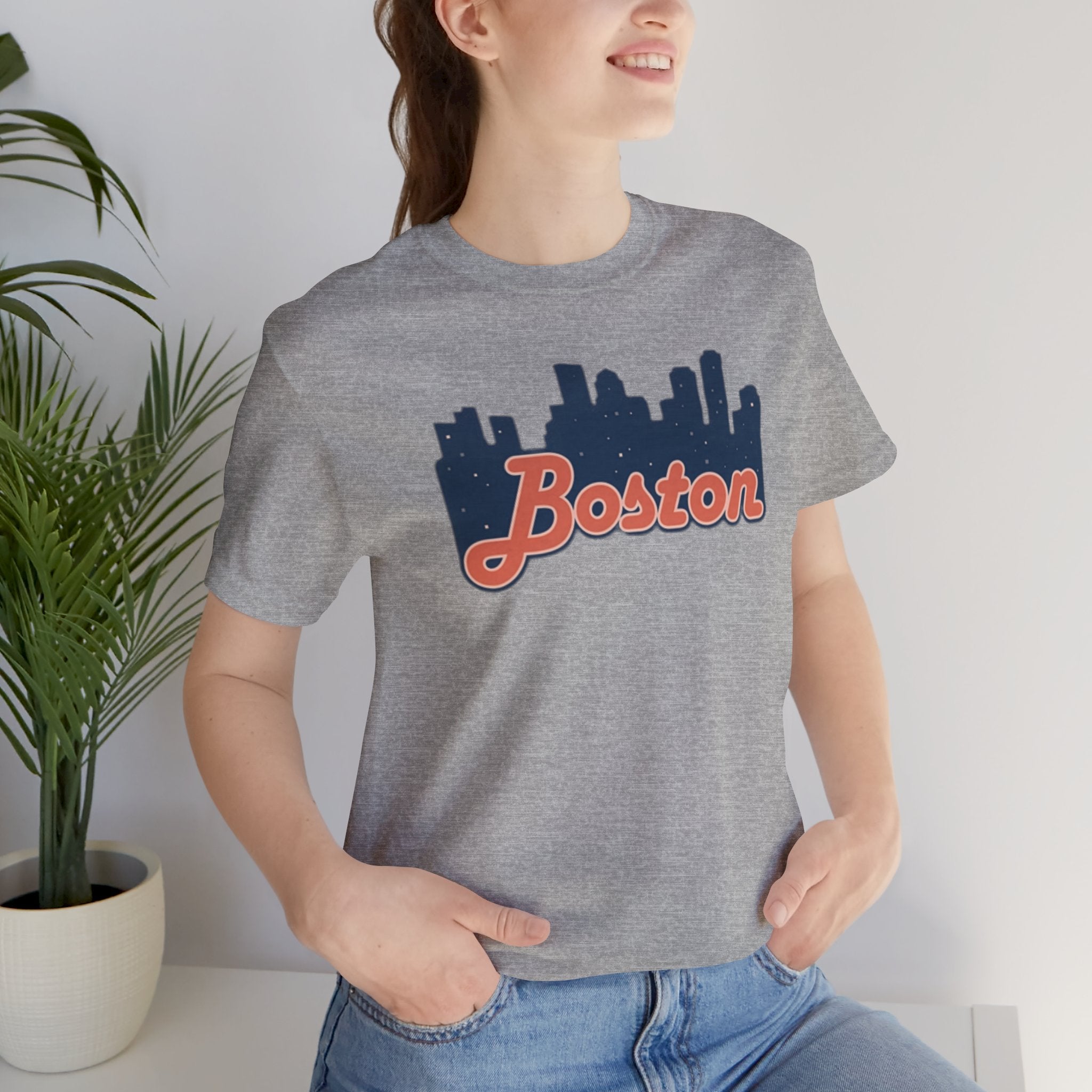 Boston Skyline Tee — Vintage Script City Skyline T-Shirt