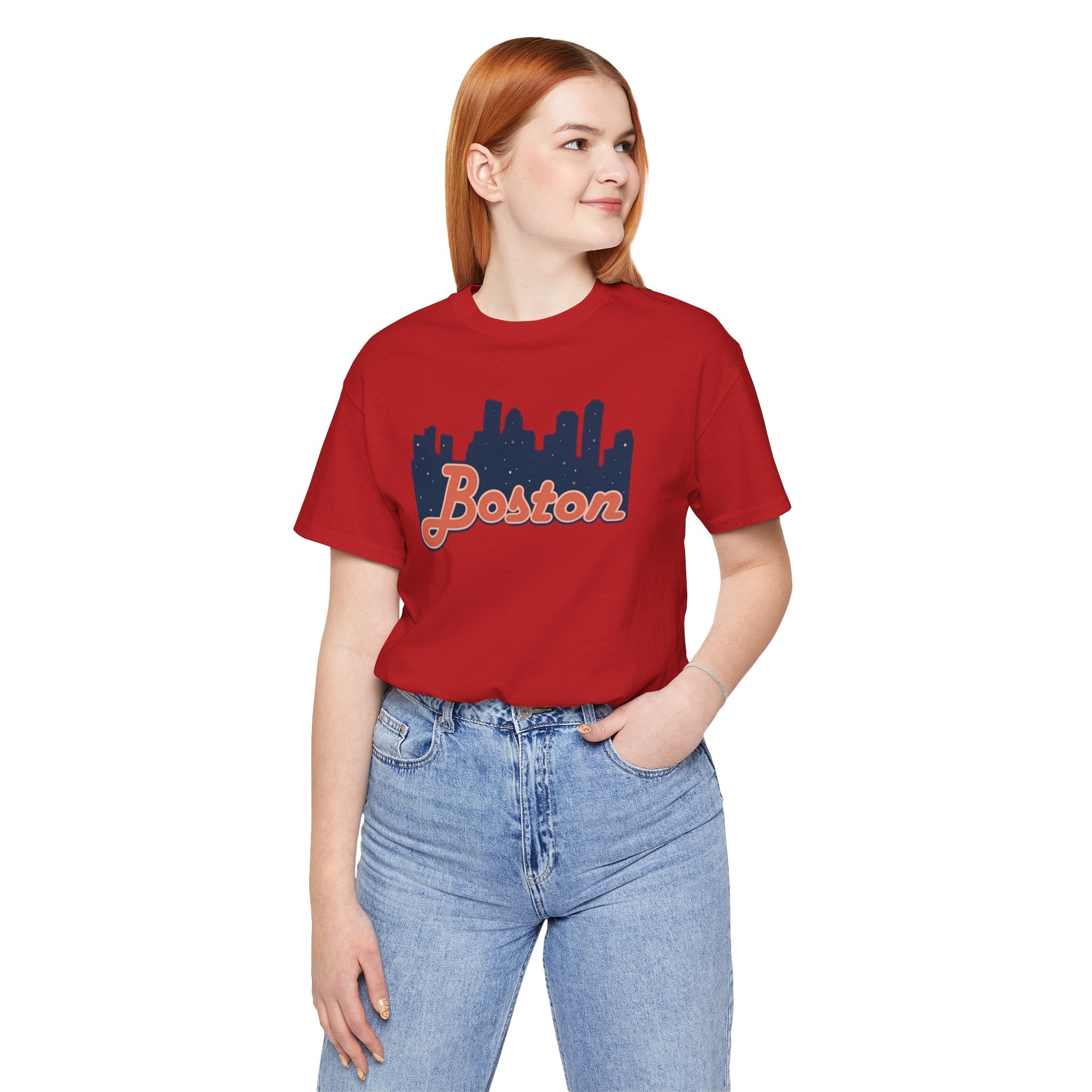 Boston Skyline Tee — Vintage Script City Skyline T-Shirt