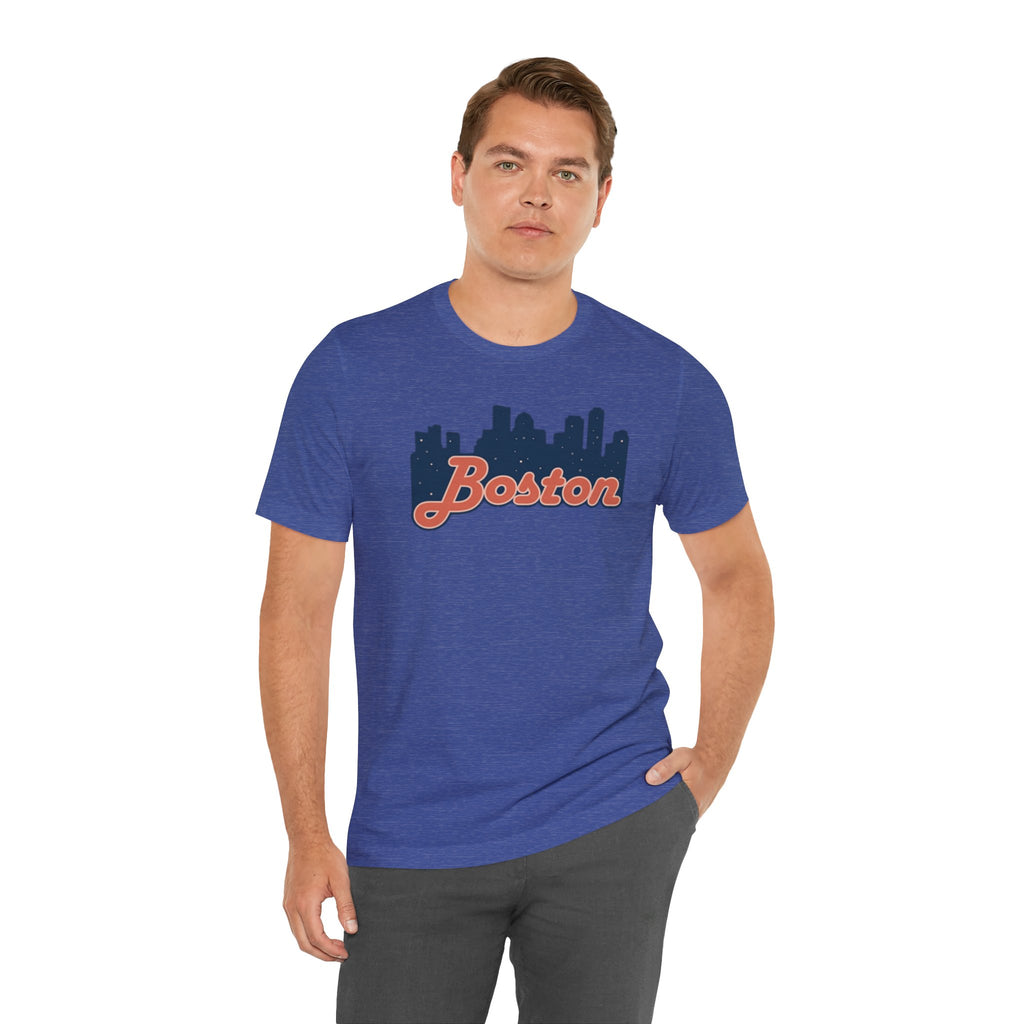 Boston Skyline Tee — Vintage Script City Skyline T-Shirt