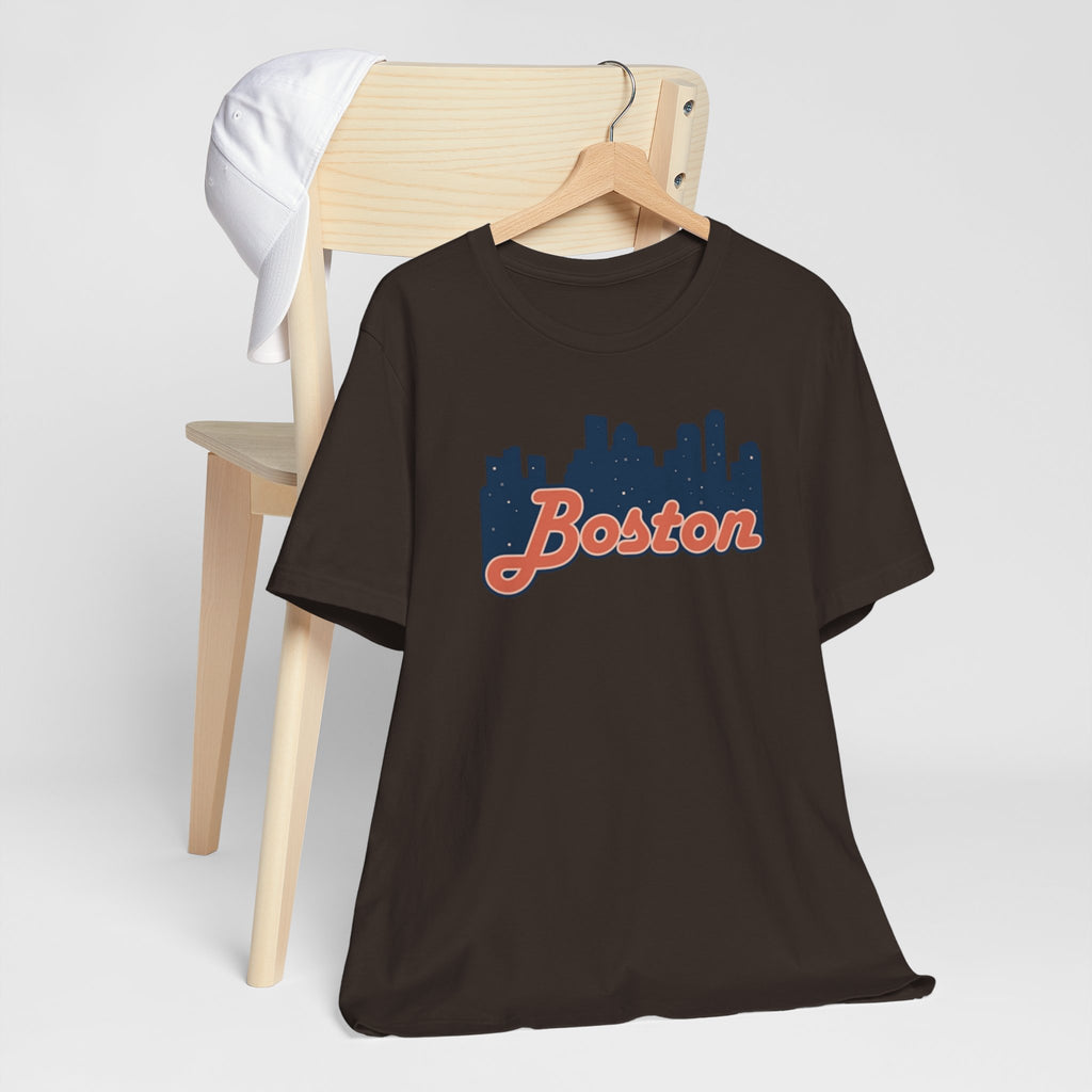 Boston Skyline Tee — Vintage Script City Skyline T-Shirt