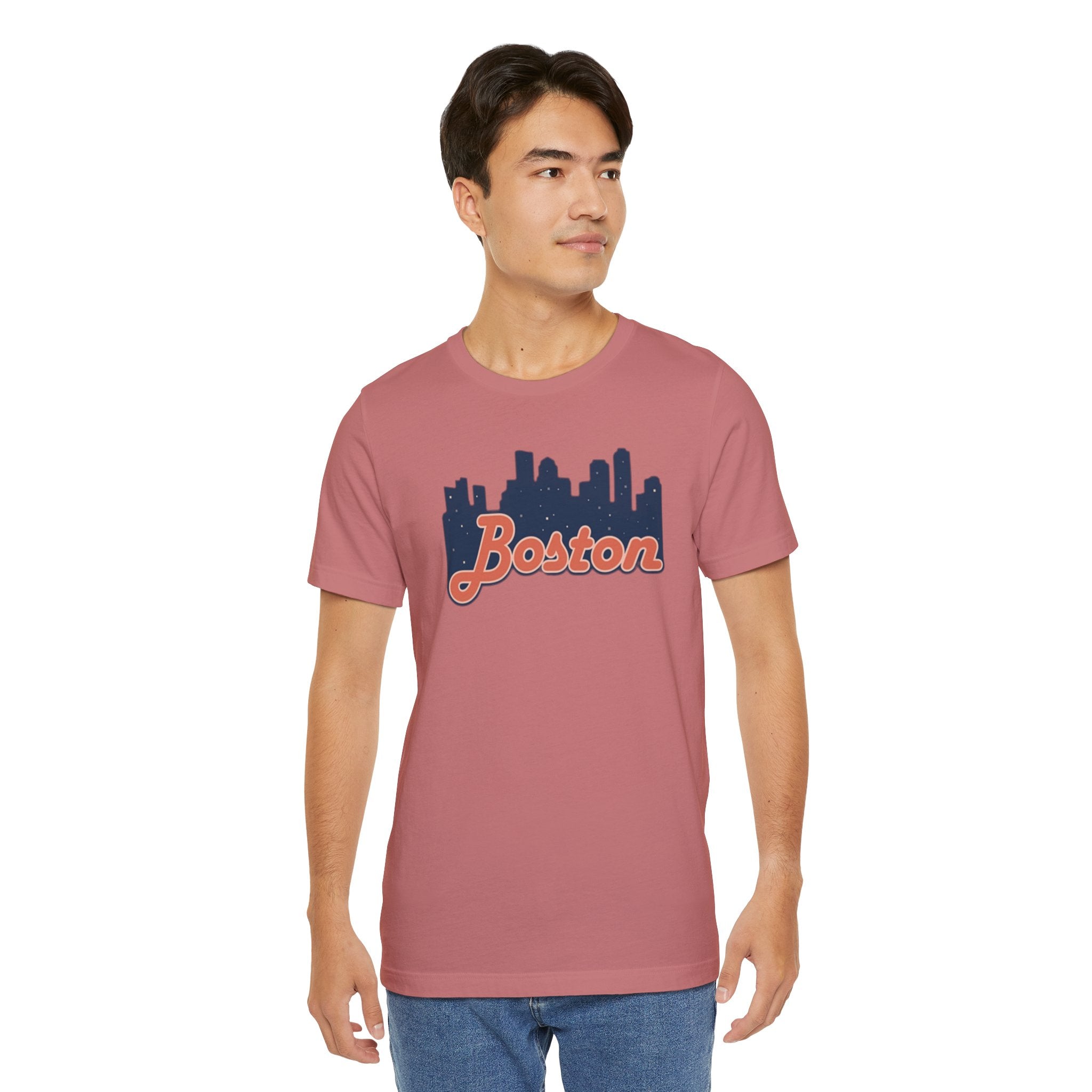 Boston Skyline Tee — Vintage Script City Skyline T-Shirt