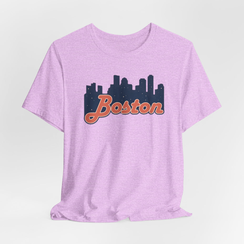 Boston Skyline Tee — Vintage Script City Skyline T-Shirt
