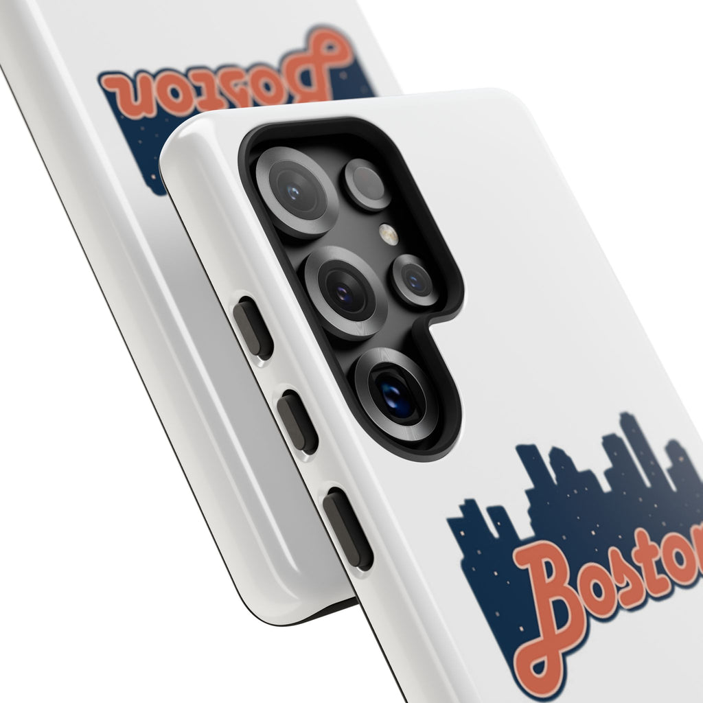 Boston Skyline Tough Phone Case — Vintage Script City Silhouette