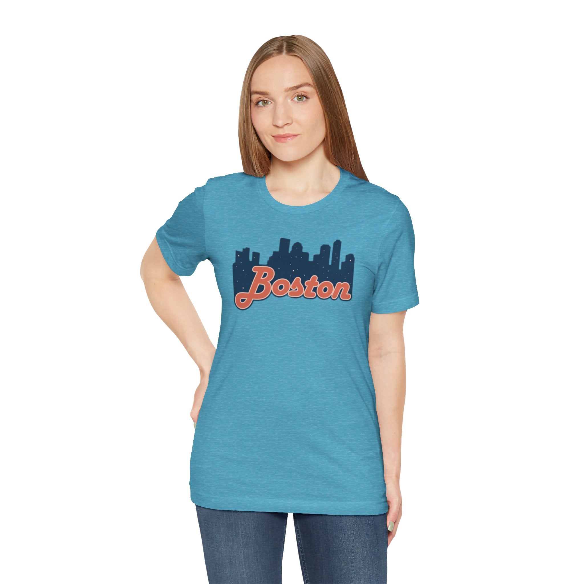 Boston Skyline Tee — Vintage Script City Skyline T-Shirt