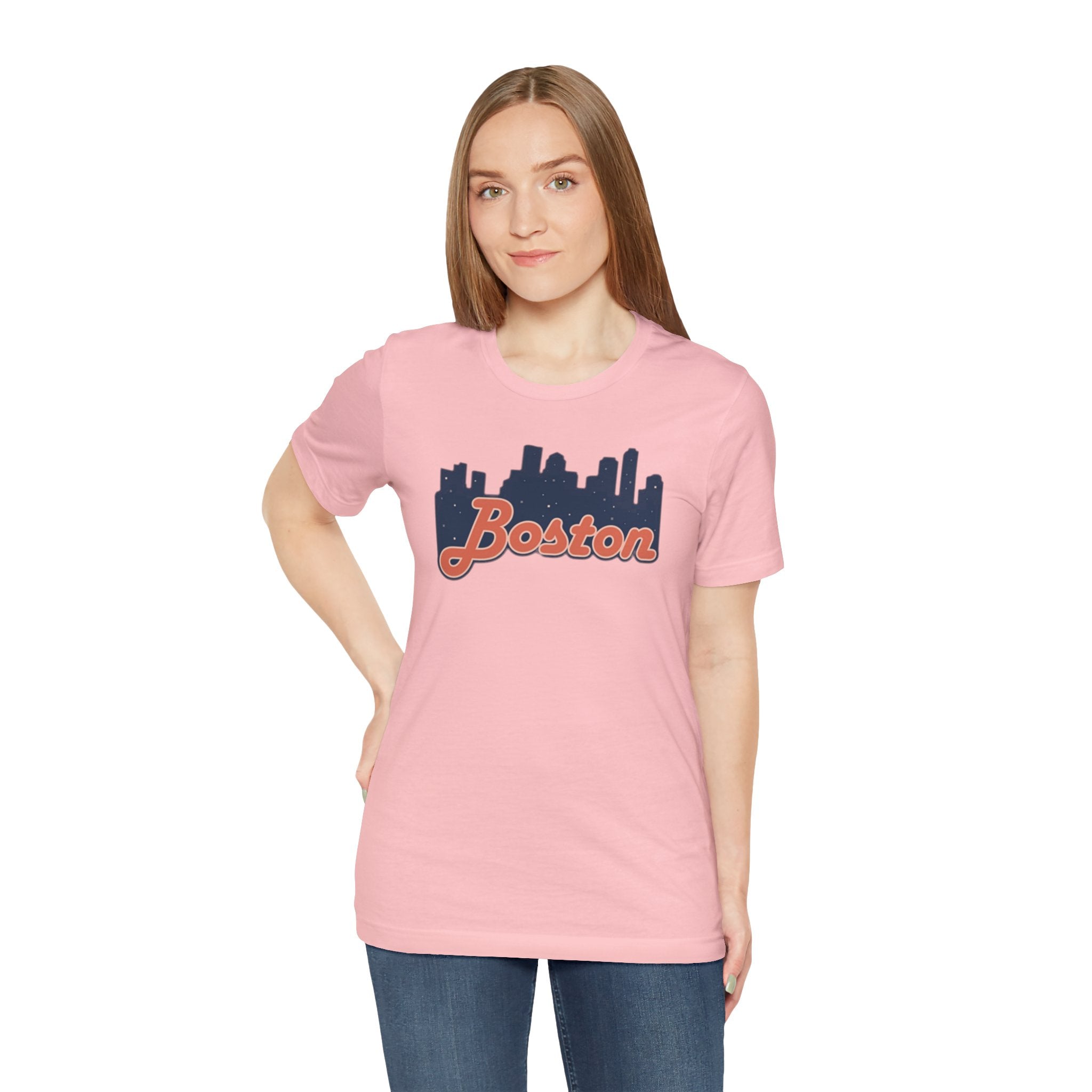 Boston Skyline Tee — Vintage Script City Skyline T-Shirt
