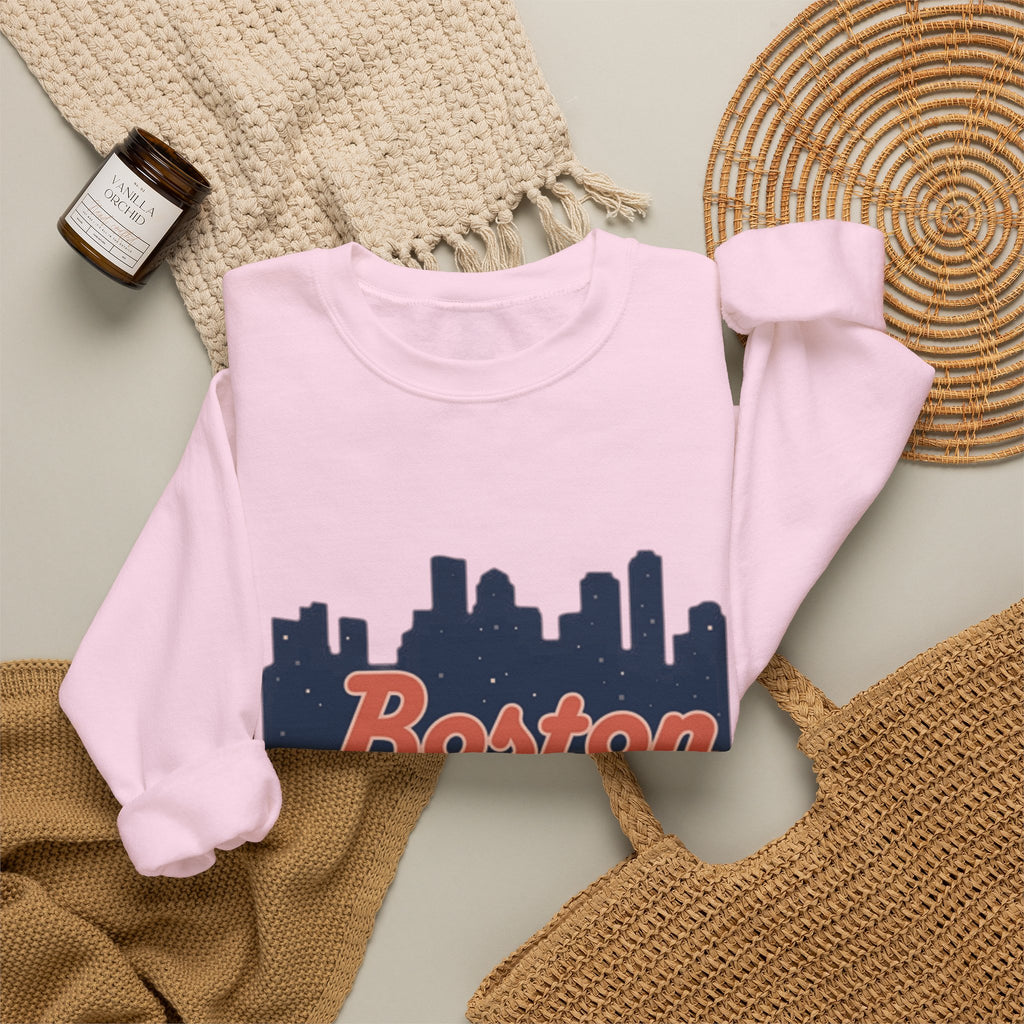 Boston Skyline Sweatshirt – Retro Script City Crewneck