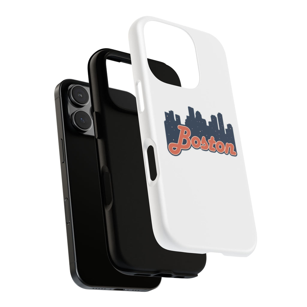 Boston Skyline Tough Phone Case — Vintage Script City Silhouette
