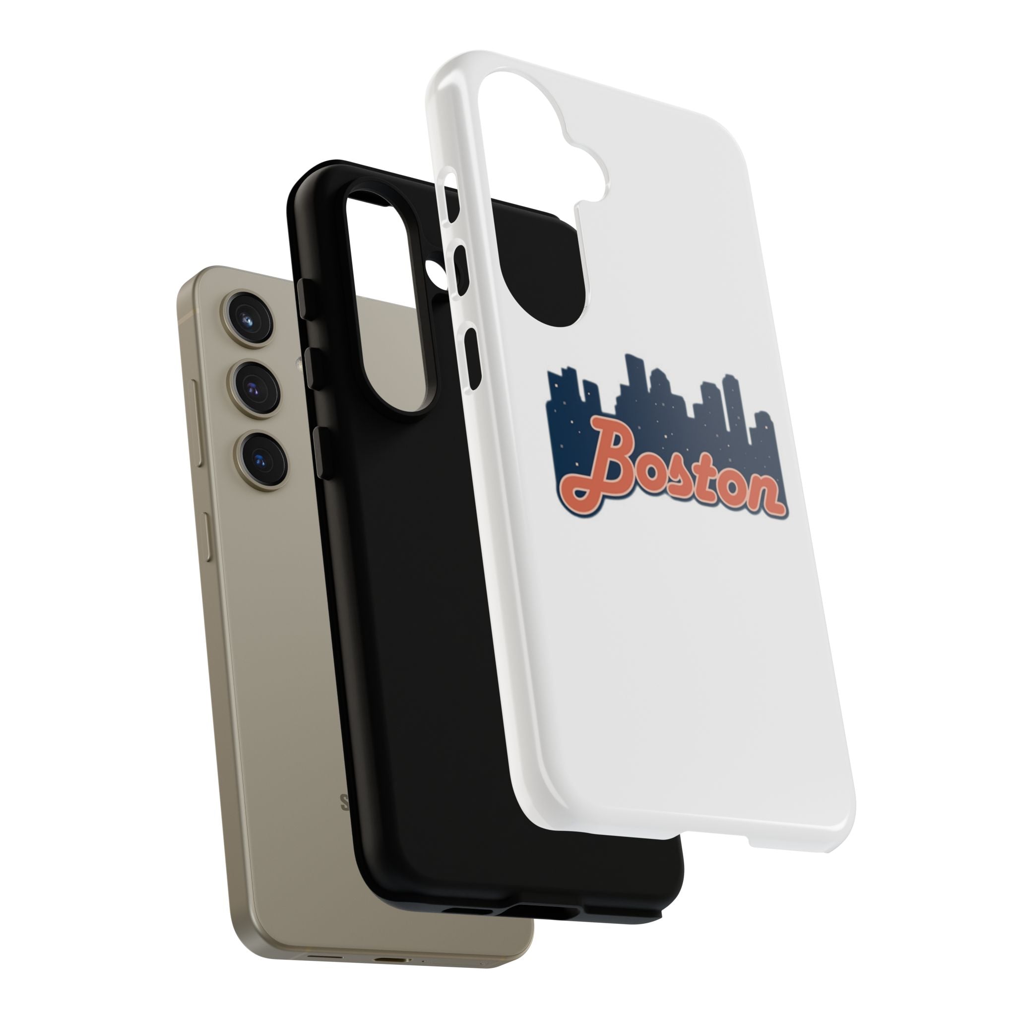 Boston Skyline Tough Phone Case — Vintage Script City Silhouette