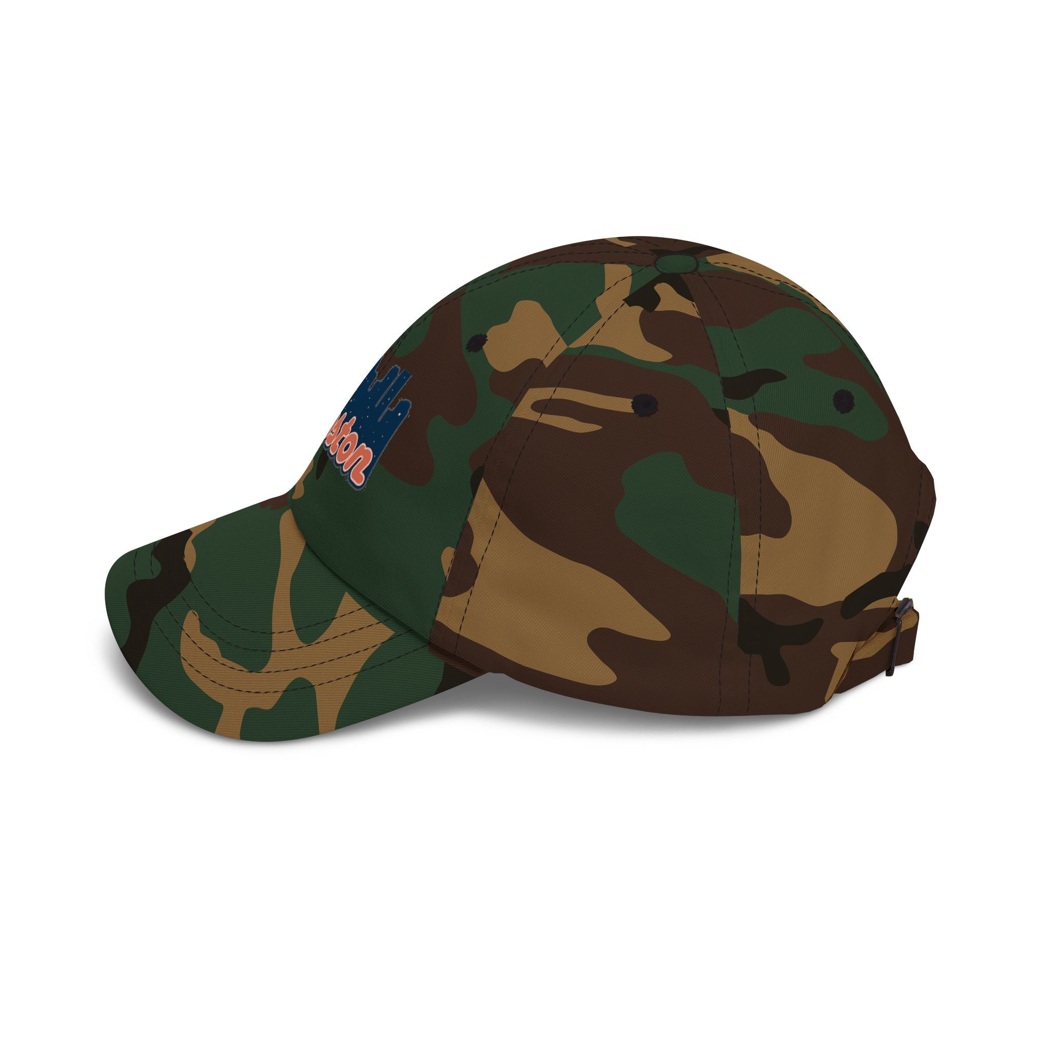 Boston Skyline Dad Cap — Vintage Script Embroidered Baseball Hat
