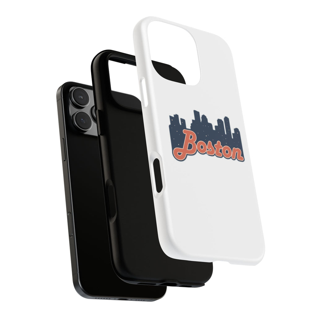 Boston Skyline Tough Phone Case — Vintage Script City Silhouette