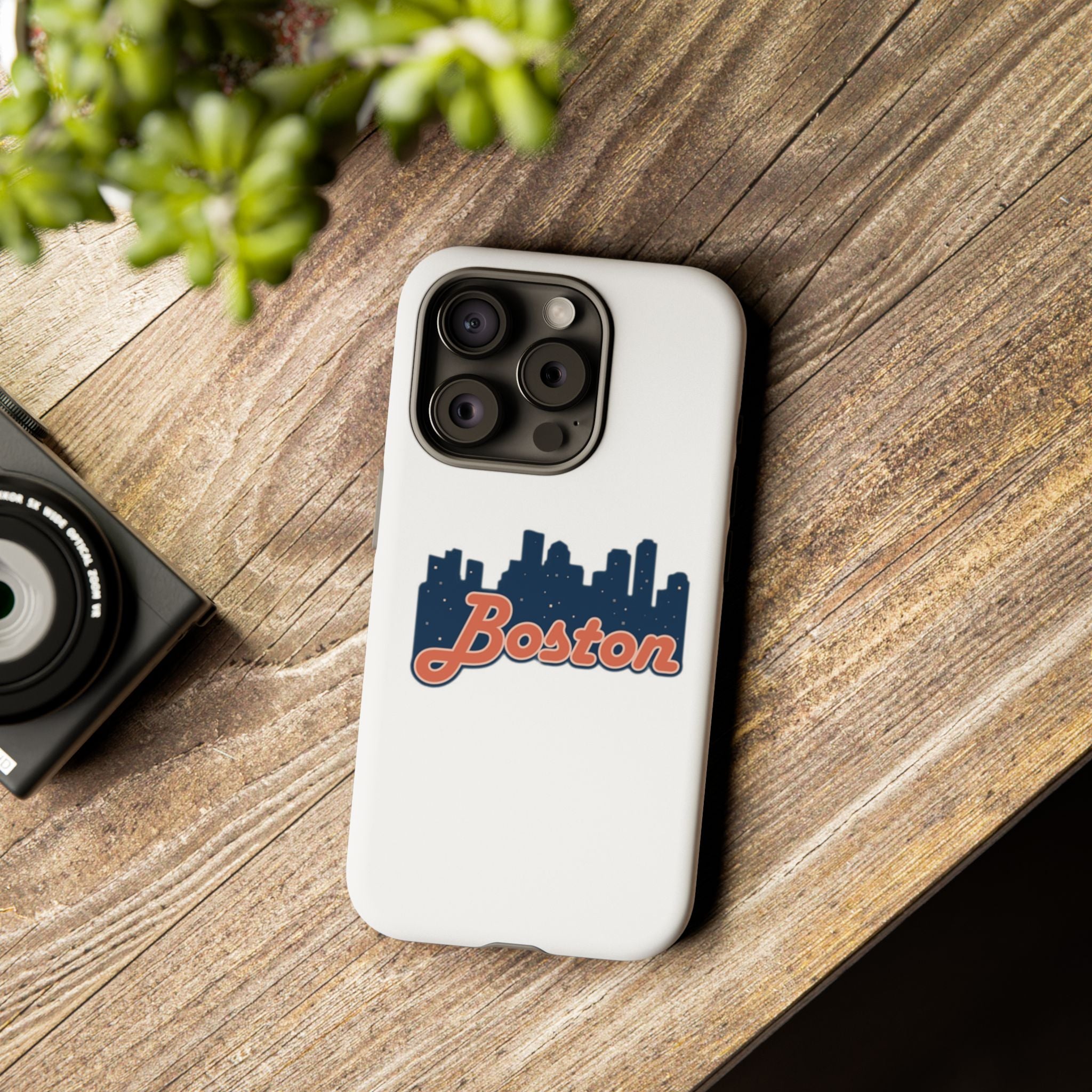 Boston Skyline Tough Phone Case — Vintage Script City Silhouette