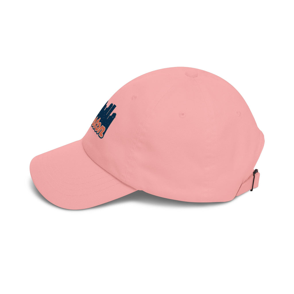 Boston Skyline Dad Cap — Vintage Script Embroidered Baseball Hat