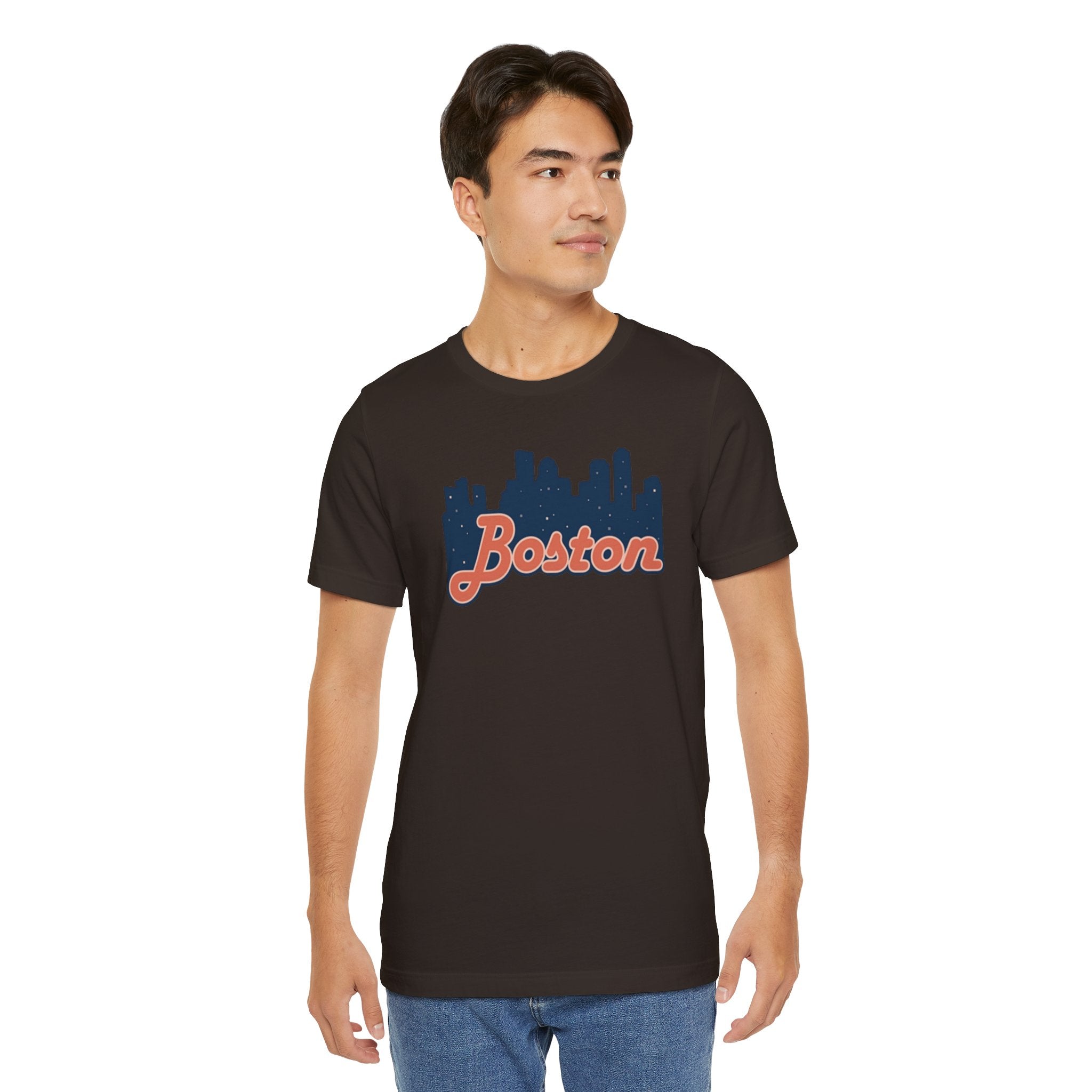 Boston Skyline Tee — Vintage Script City Skyline T-Shirt