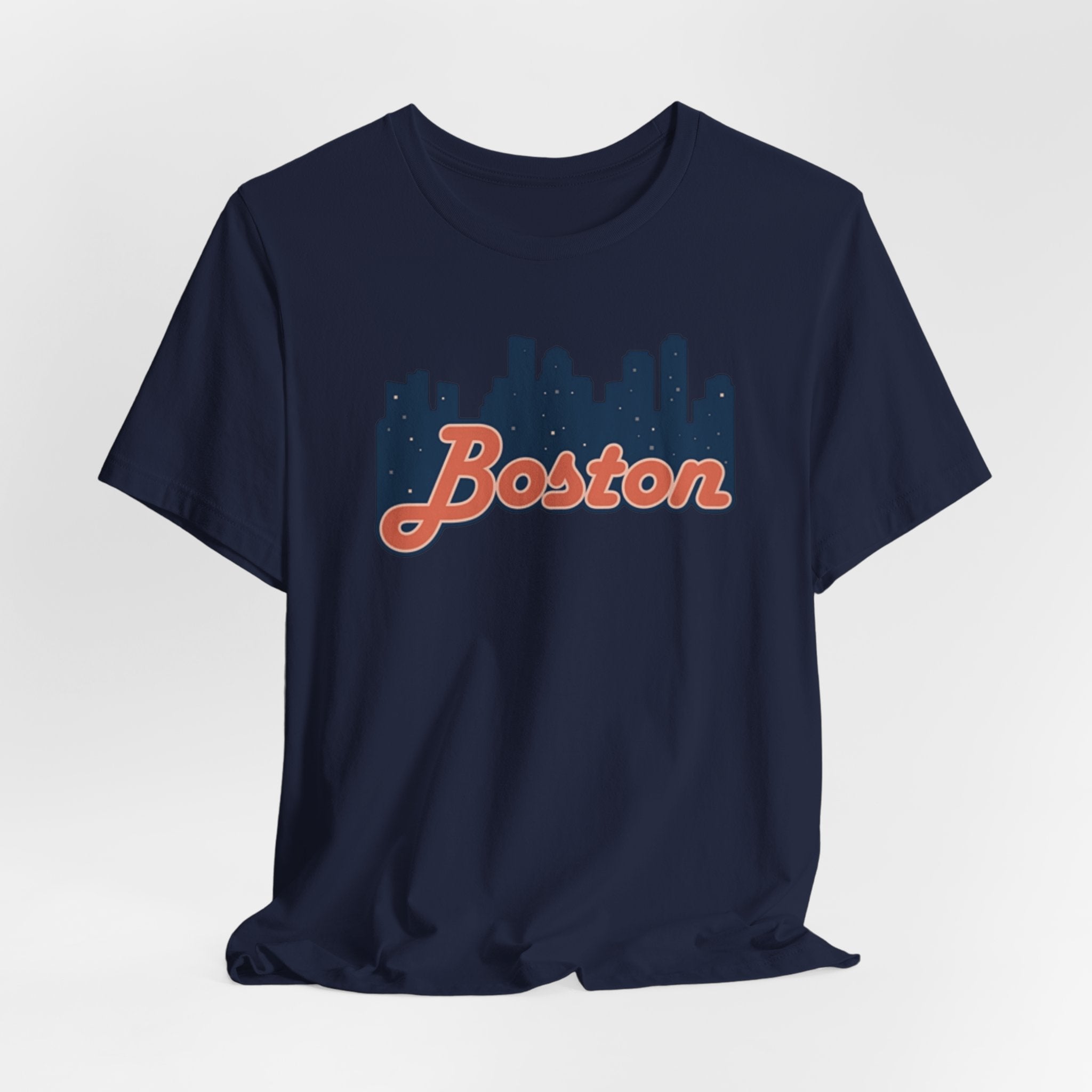 Boston Skyline Tee — Vintage Script City Skyline T-Shirt