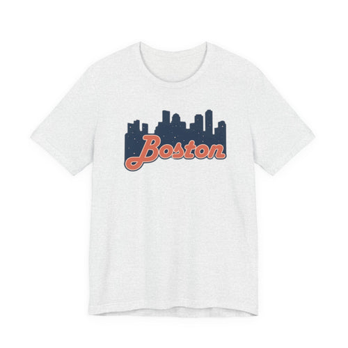 Boston Skyline Tee — Vintage Script City Skyline T-Shirt